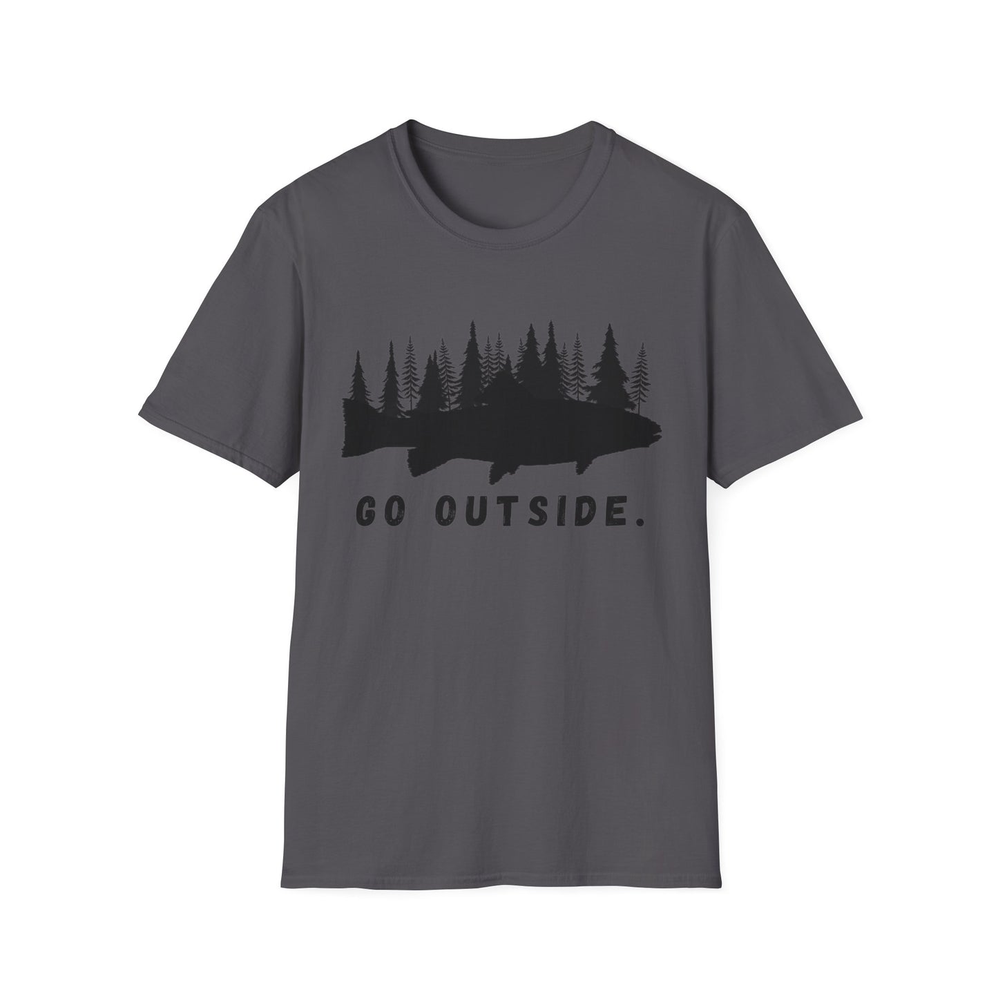 Fishing t Shirt | Go outside Hiking Shirt | Soft Cotton Adult Tee Shirt | Gift for Outdoorsman | Gift for Fisherman | Shirt for dad | Father's Day Shirt