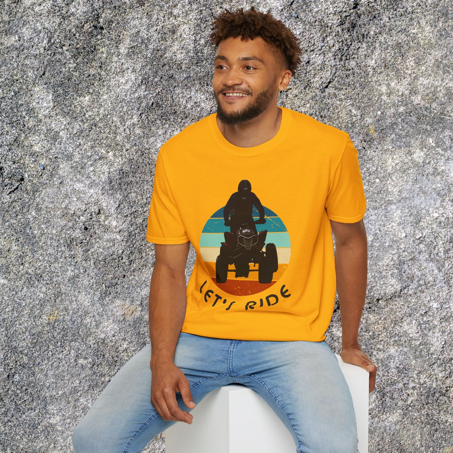 Retro 'Let's Ride' Honda 400EX Rider T-Shirt | Man Jumping Fourwheeler