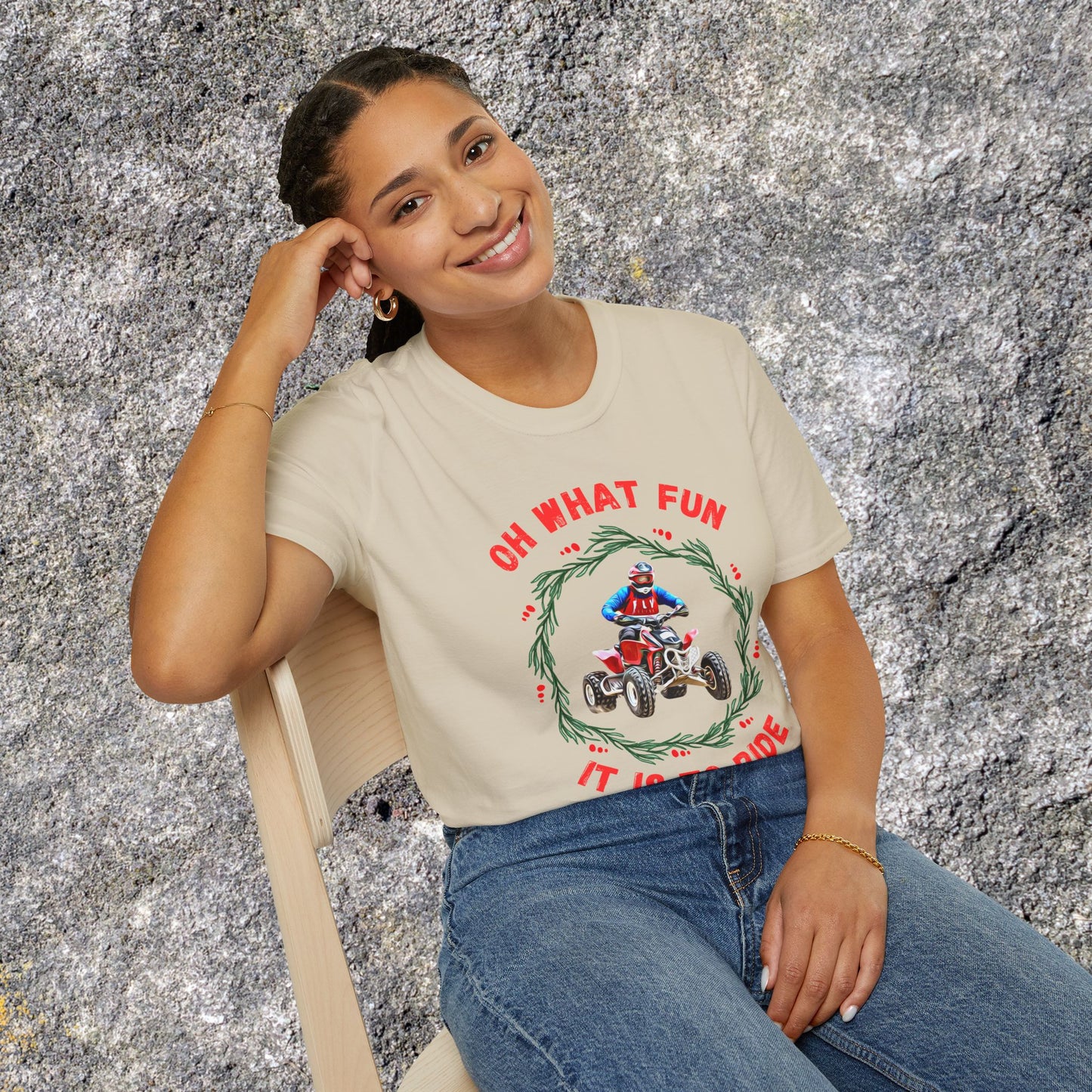 Holiday Ugly Sweater | Christmas Shirt for ATV racer | Red Honda 400 t shirt | Oh What Fun it is to Ride