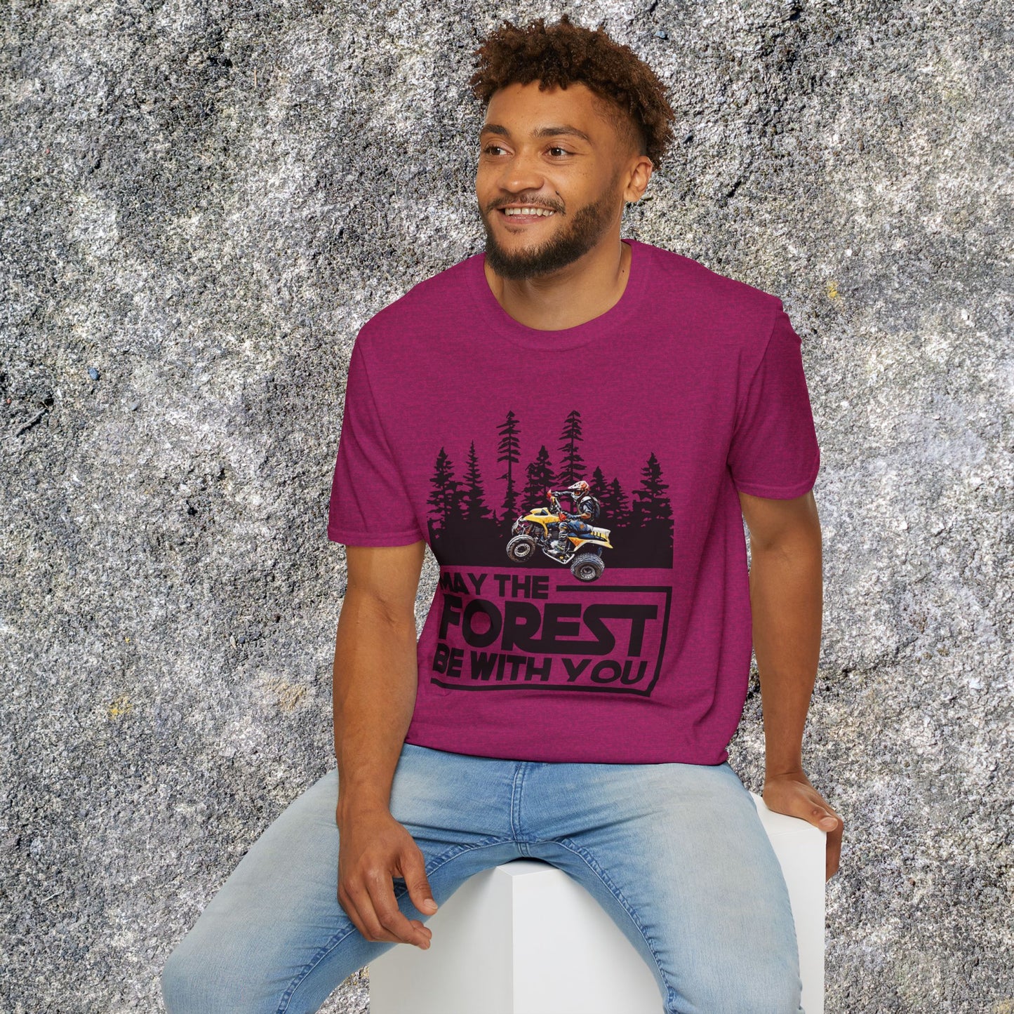 May the Forest Be With You ATV Racing T-Shirt | Honda 400 EX Funny Star Wars Humor for Men