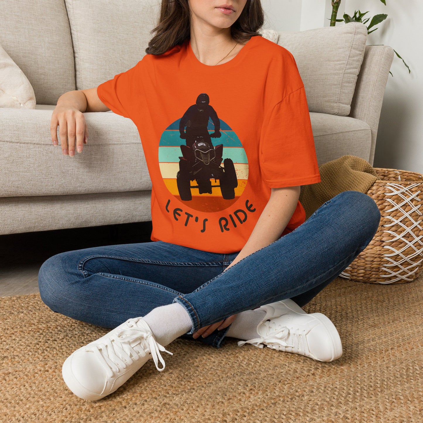 Retro 'Let's Ride' Honda 400EX Rider T-Shirt | Man Jumping Fourwheeler