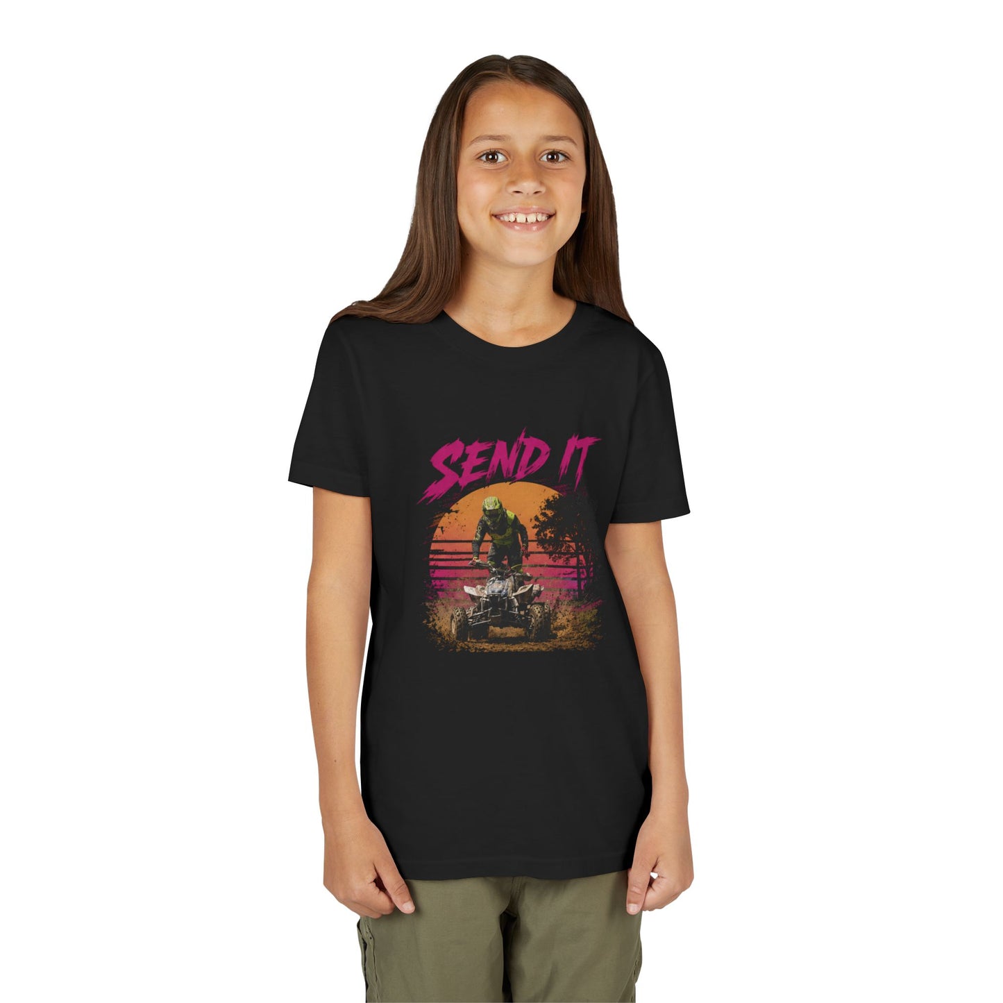 Youth Retro Send it Four Wheeler Shirt | Honda 450 ATV Racing | AXC Arkansas Pro Racing Series | Dickerson