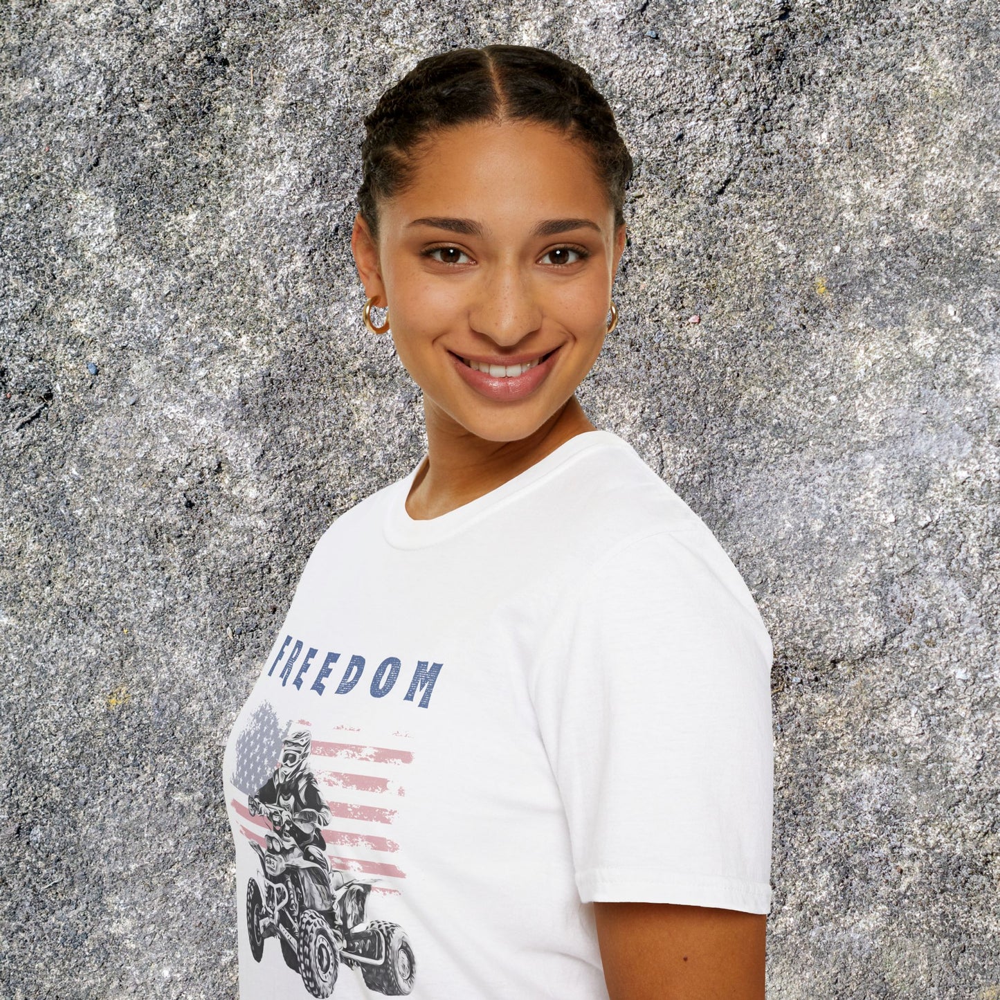 Freedom Rider ATV T-Shirt | American Flag Four Wheeler Shirt | Honda 400 EX Racing