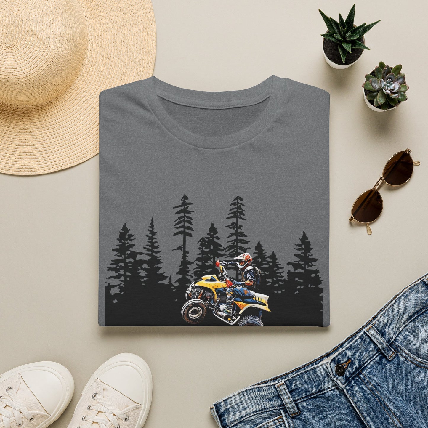 May the Forest Be With You ATV Racing T-Shirt | Honda 400 EX Funny Star Wars Humor for Men