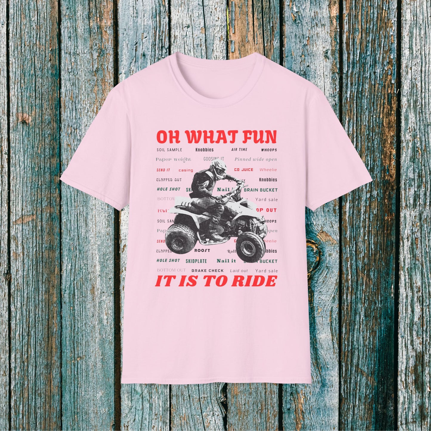 Holiday Fourwheeler Racing Tee Shirt | Honda 400 | Oh What Fun It is to Ride Racing Slang | ATV Ugly Sweater