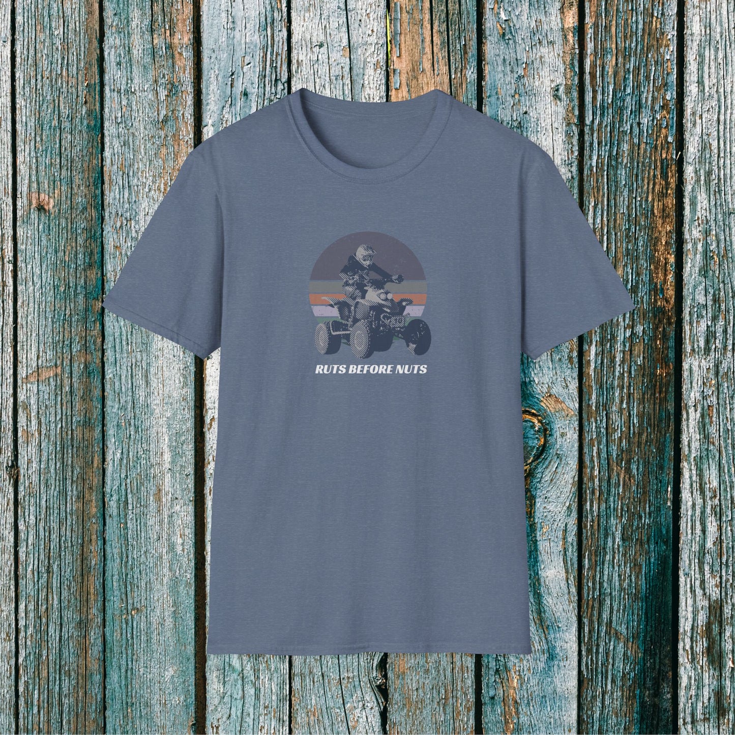 ATV Racing T-Shirt — “Ruts Before Nuts” Honda 400EX Four-Wheeler Rider Tee