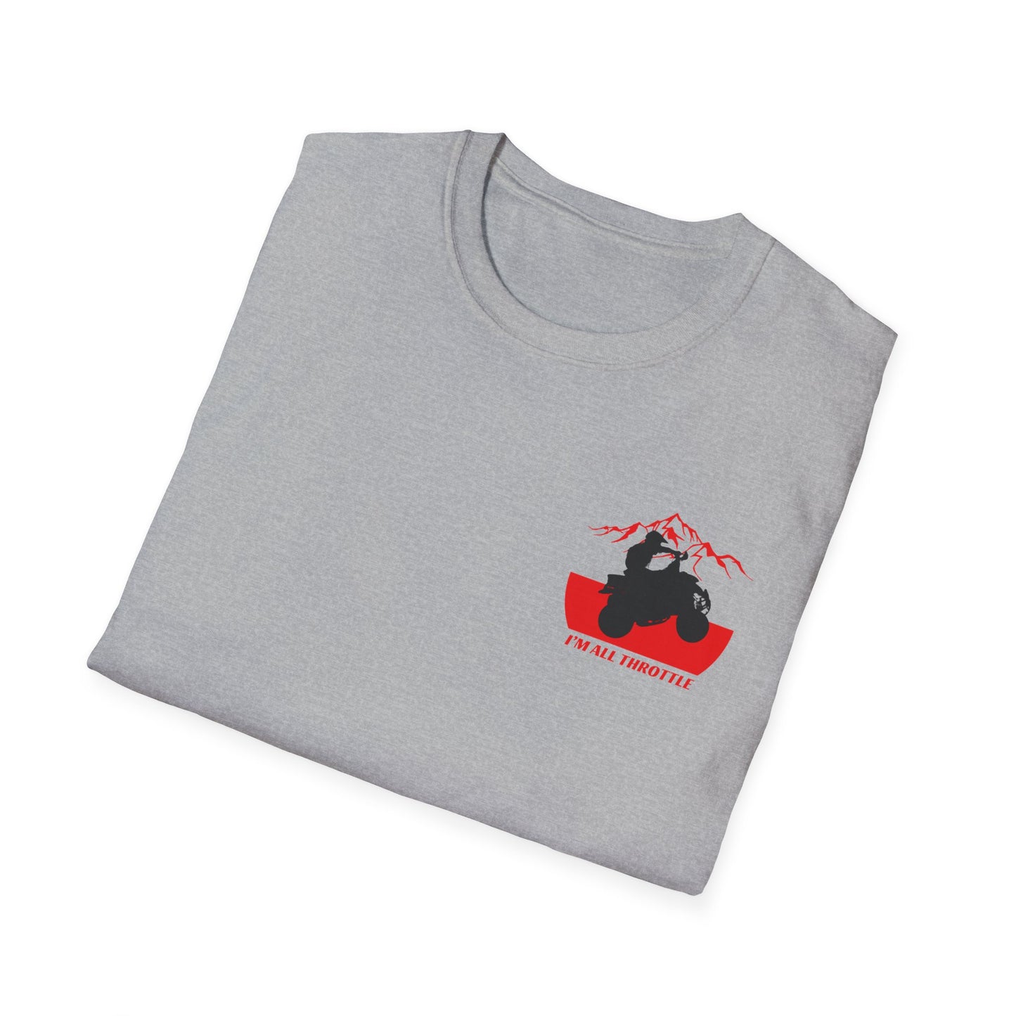 I'm All Throttle 400 EX ATV Racing T-Shirt | Mountains & American Flag Four Wheeler Shirt