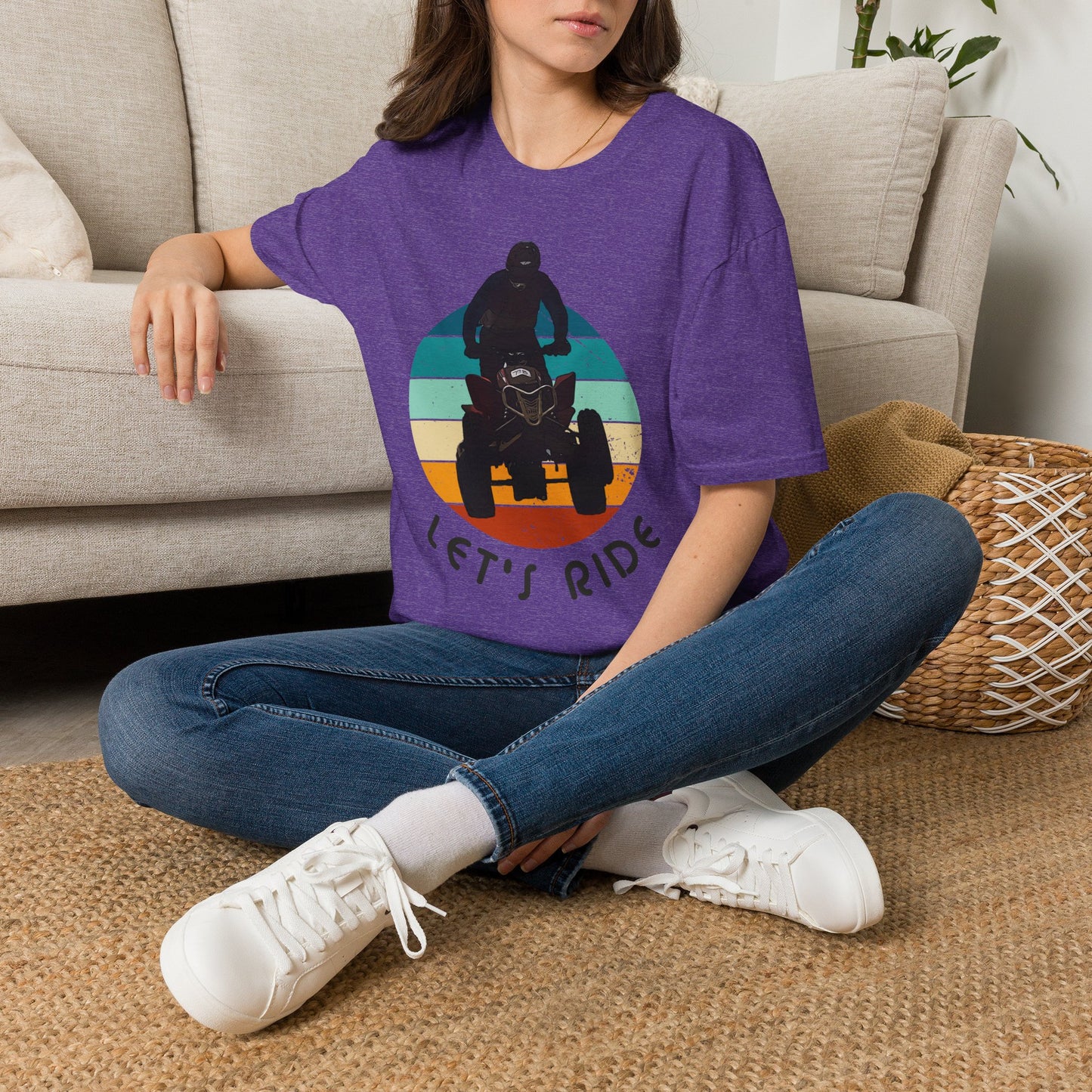 Retro 'Let's Ride' Honda 400EX Rider T-Shirt | Man Jumping Fourwheeler