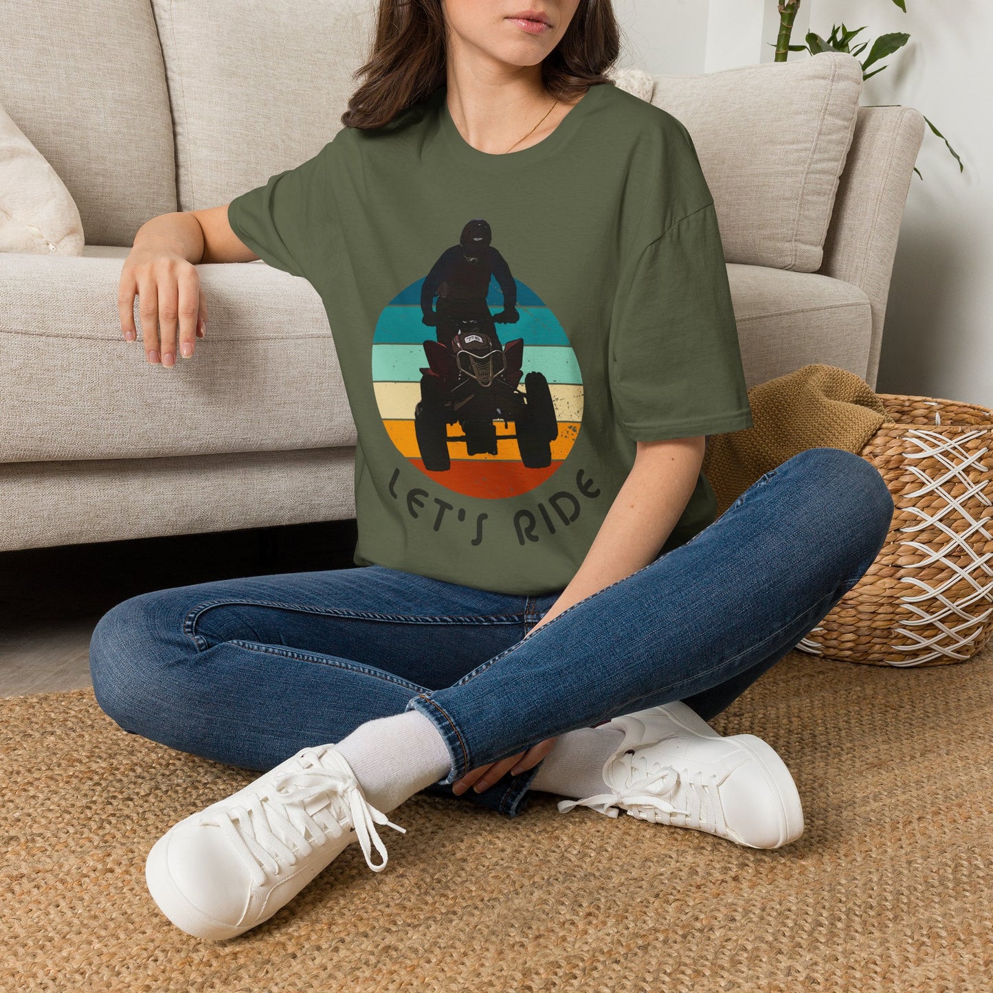 Retro 'Let's Ride' Honda 400EX Rider T-Shirt | Man Jumping Fourwheeler