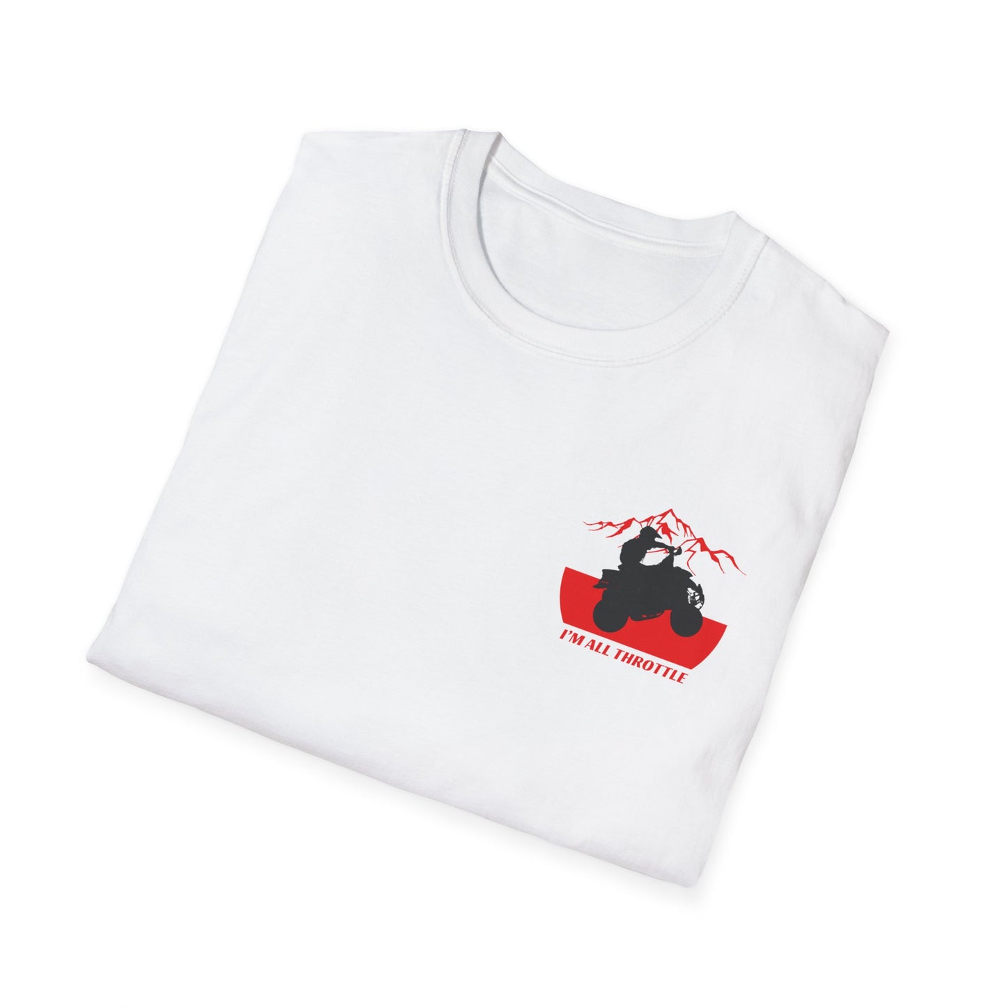 I'm All Throttle 400 EX ATV Racing T-Shirt | Mountains & American Flag Four Wheeler Shirt