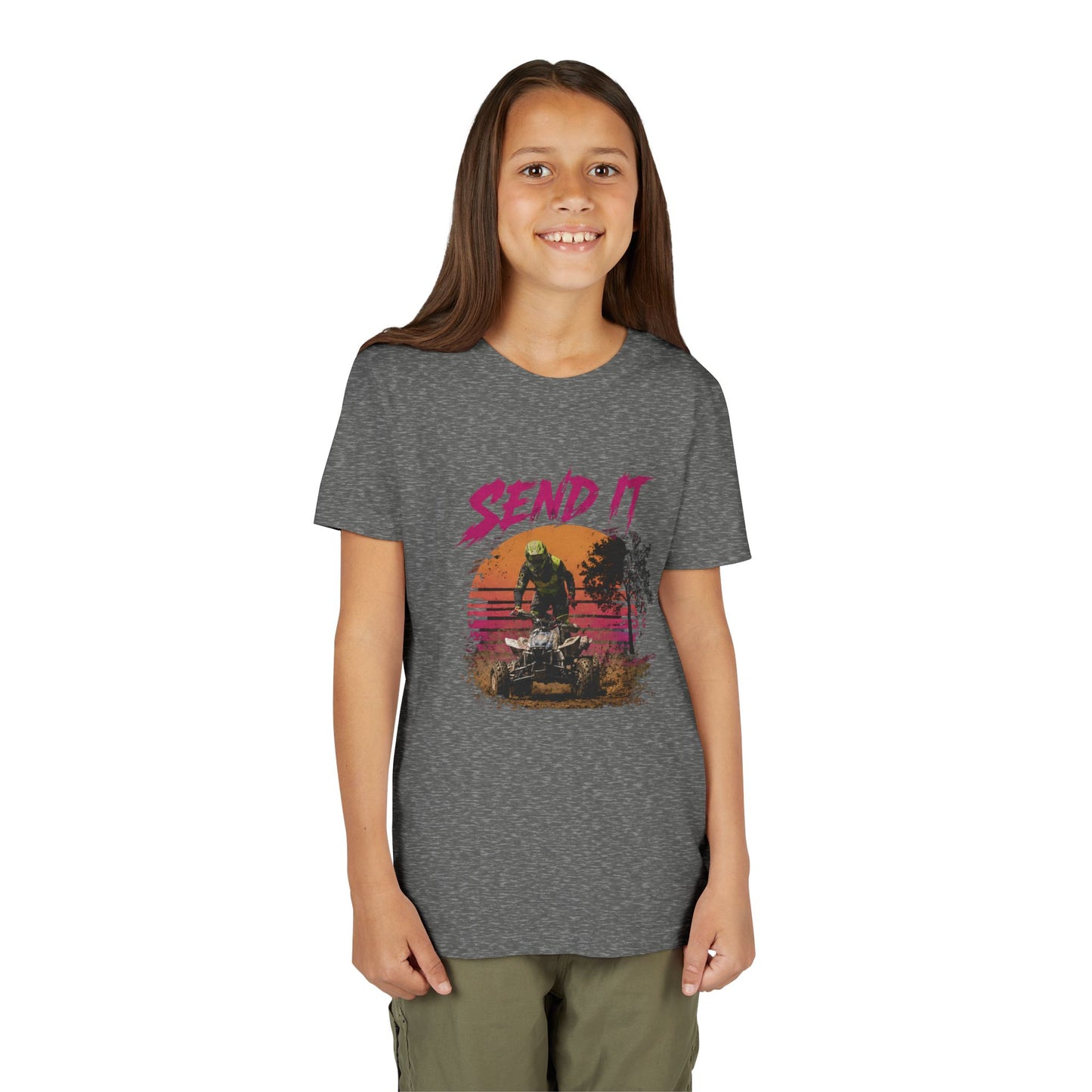 Youth Retro Send it Four Wheeler Shirt | Honda 450 ATV Racing | AXC Arkansas Pro Racing Series | Dickerson
