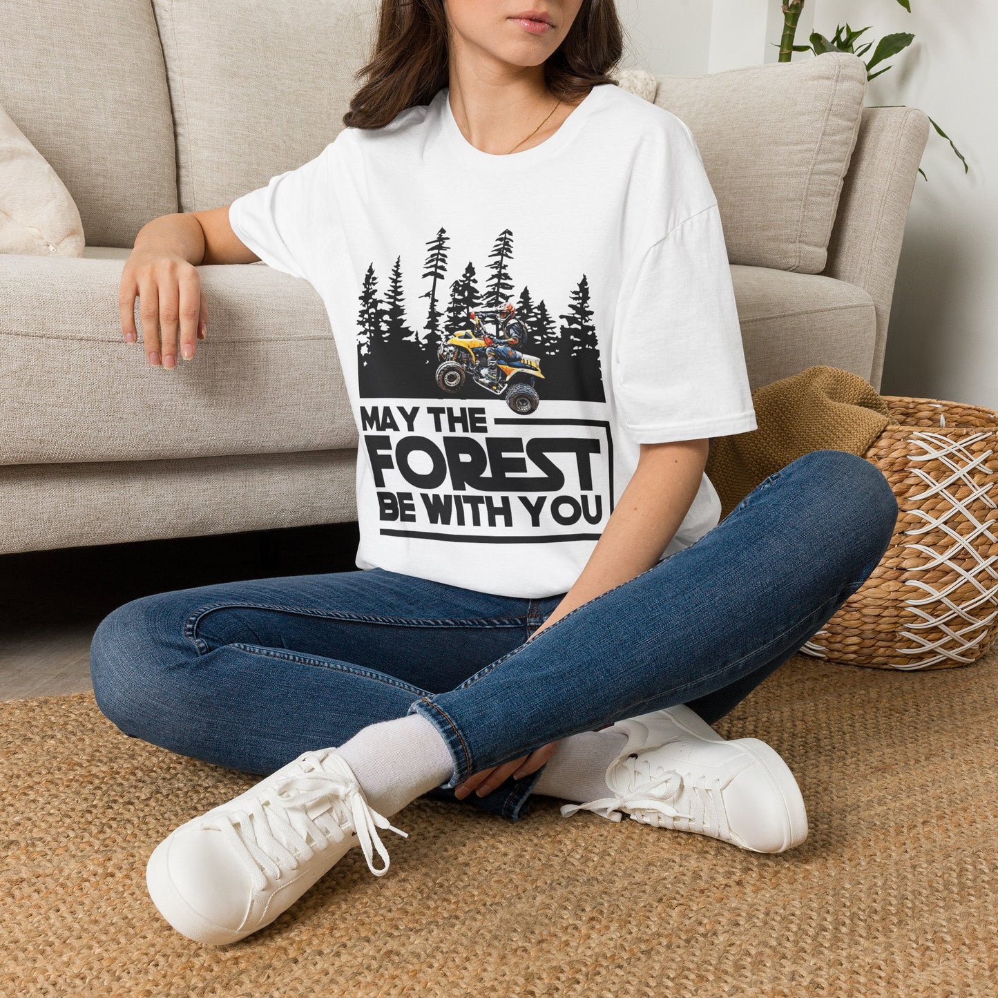 May the Forest Be With You ATV Racing T-Shirt | Honda 400 EX Funny Star Wars Humor for Men