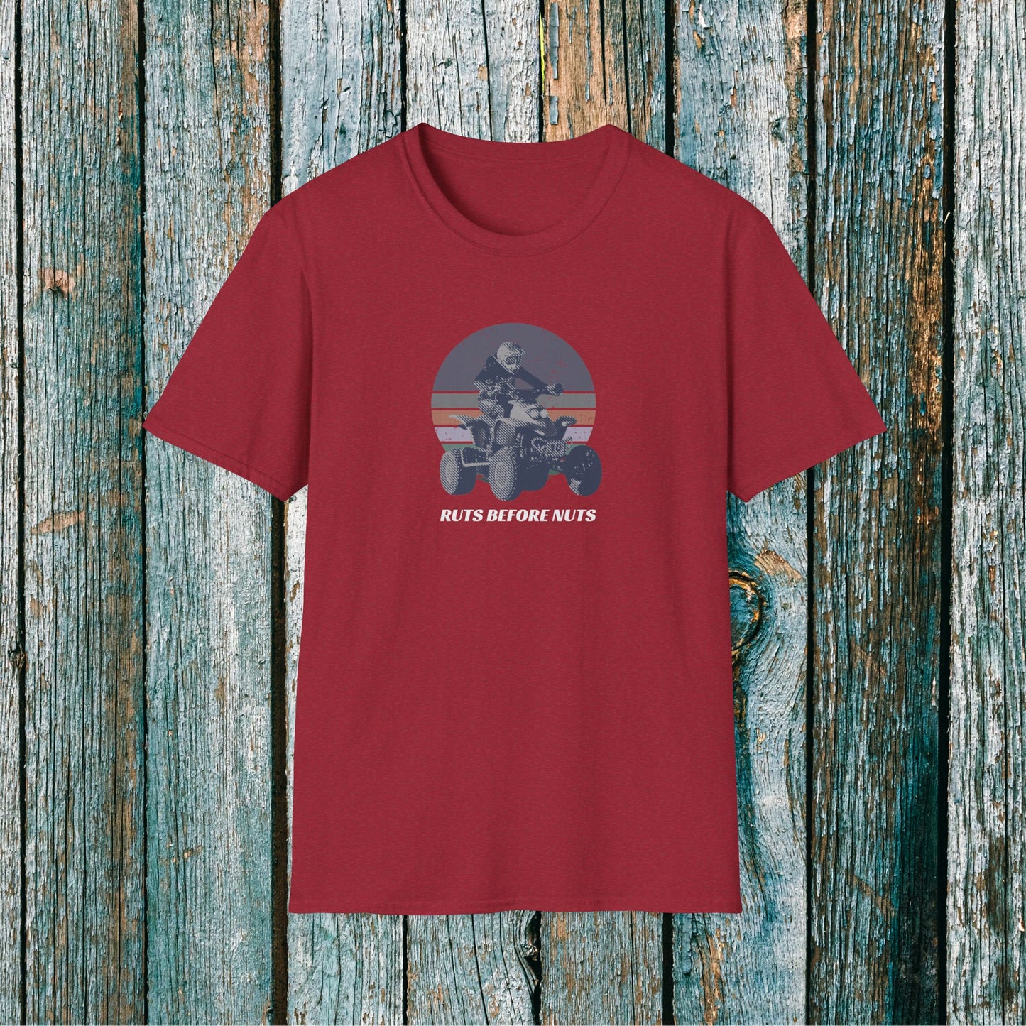 ATV Racing T-Shirt — “Ruts Before Nuts” Honda 400EX Four-Wheeler Rider Tee