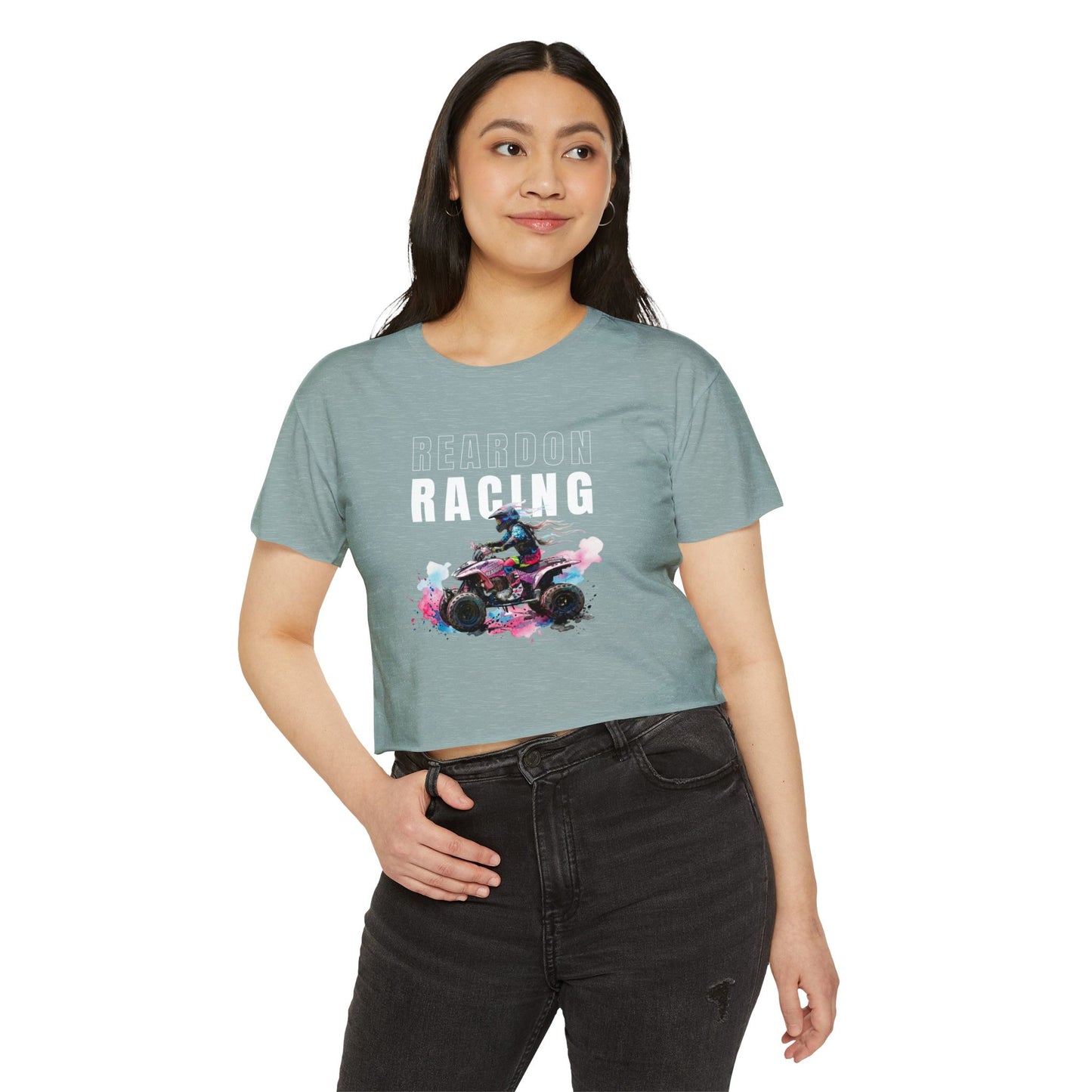 Reardon Racing #4 Crop Top — Women's Festival Racing Graphic