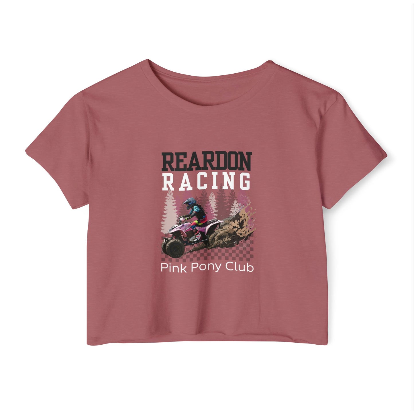 Reardon Racing Pink Pony Club Crop Top — Women's Festival Racing Graphic