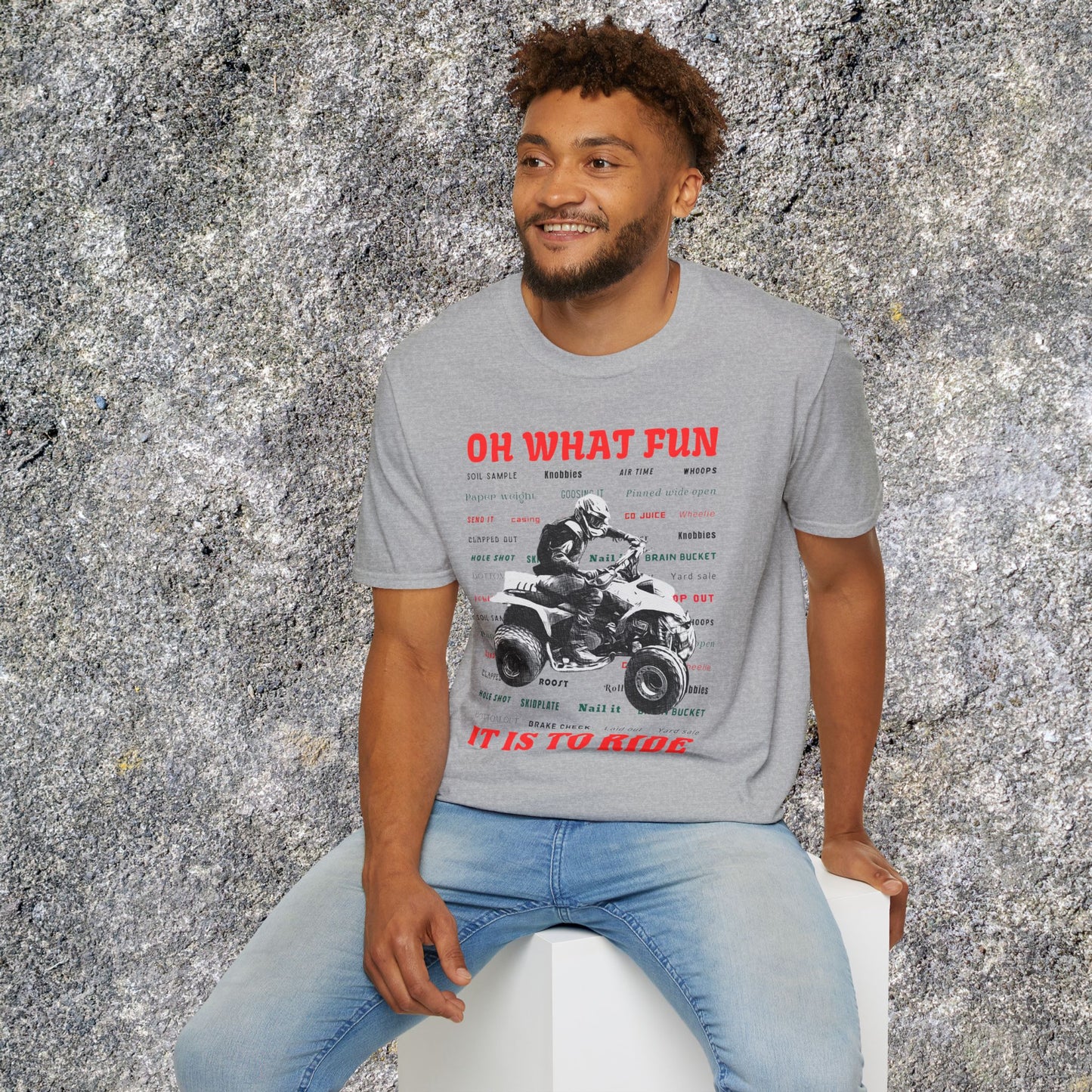 Holiday Fourwheeler Racing Tee Shirt | Honda 400 | Oh What Fun It is to Ride Racing Slang | ATV Ugly Sweater