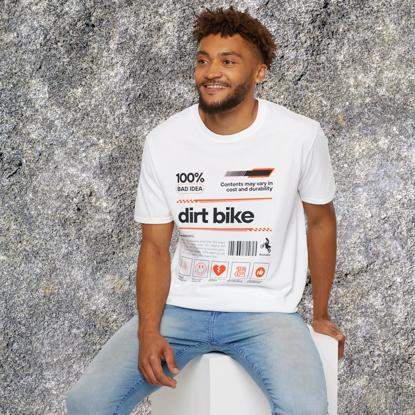 Mens Riding Shirt | Dirt Bike Ingredients Shirt | SOFT Cotton Adult Unisex tee shirt | DirtBike racing shirt for men | Dirt Bike shirt