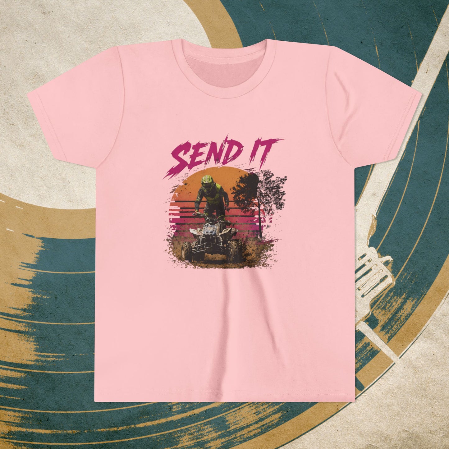 Youth Retro Send it Four Wheeler Shirt | Honda 450 ATV Racing | AXC Arkansas Pro Racing Series | Dickerson