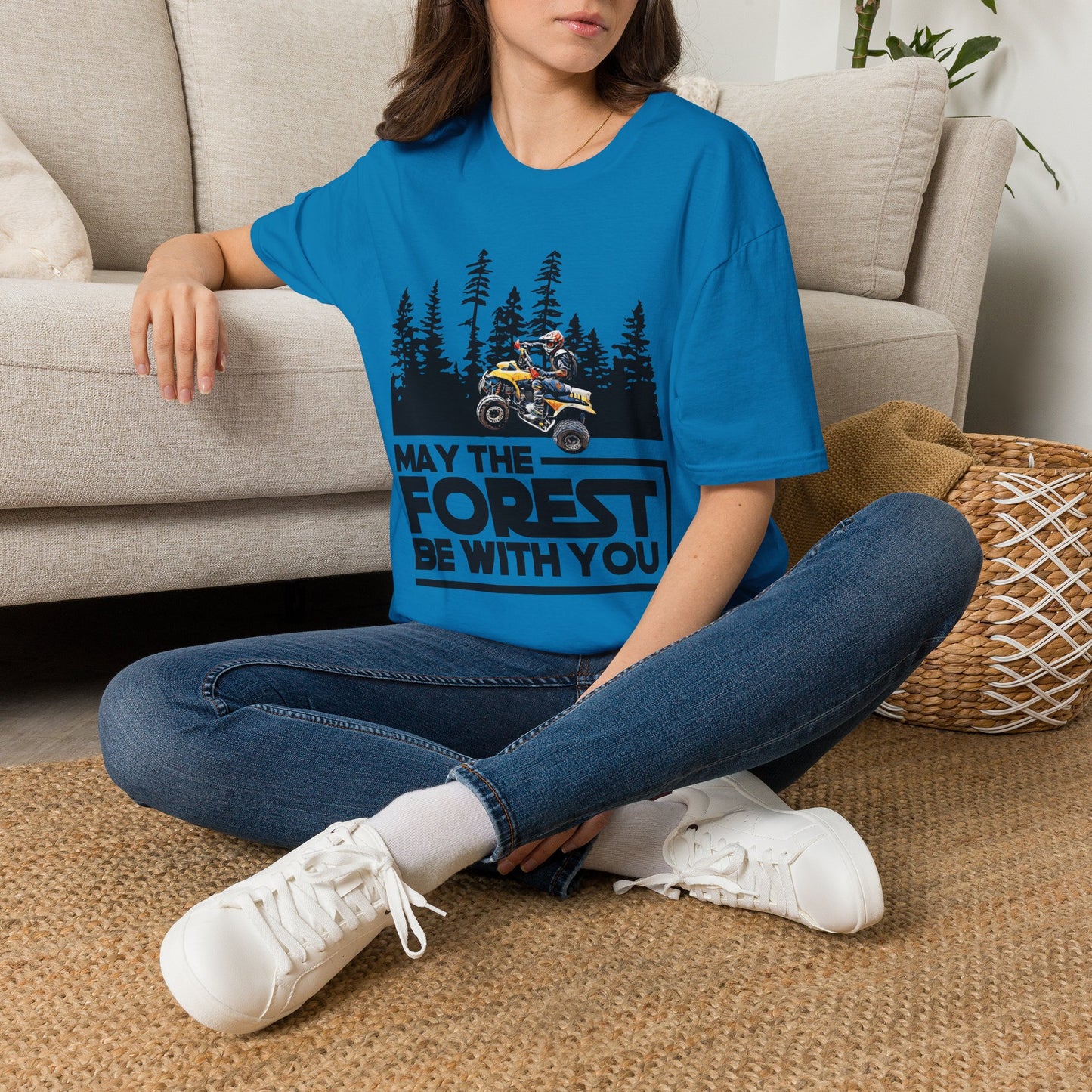 May the Forest Be With You ATV Racing T-Shirt | Honda 400 EX Funny Star Wars Humor for Men