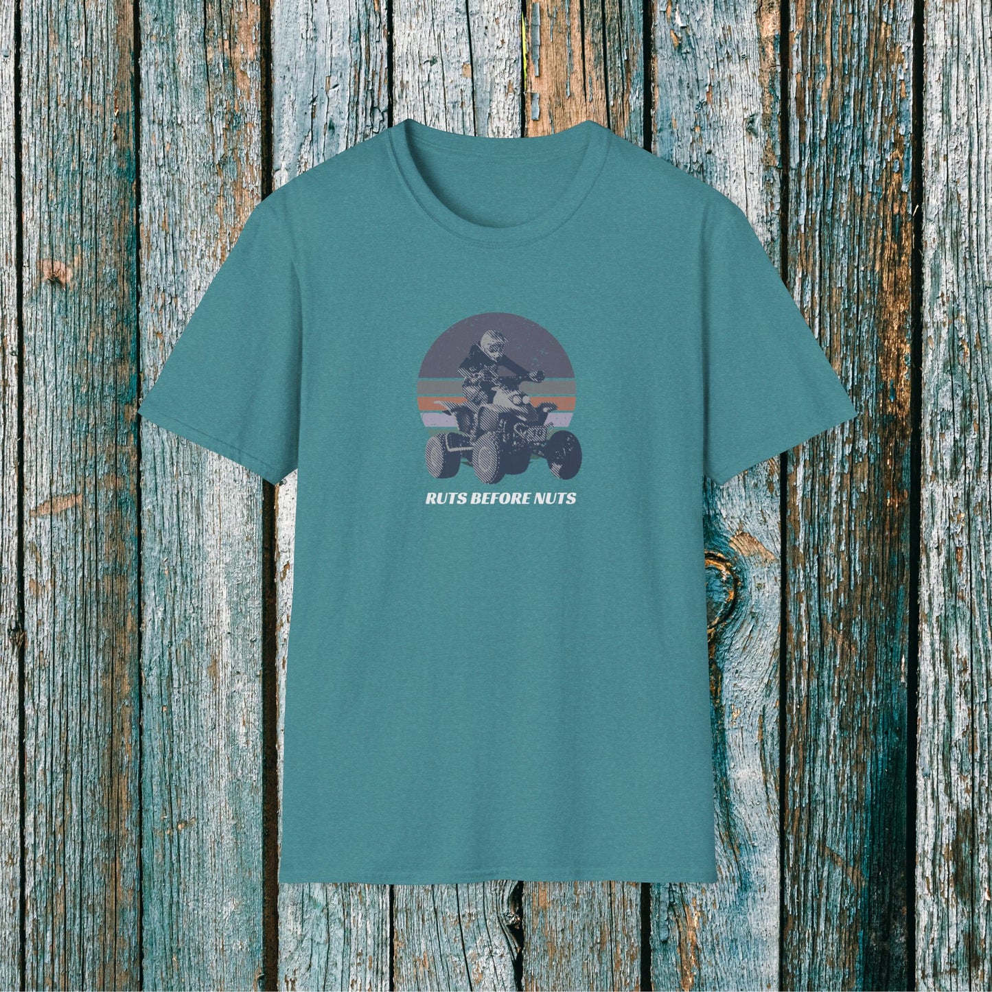ATV Racing T-Shirt — “Ruts Before Nuts” Honda 400EX Four-Wheeler Rider Tee