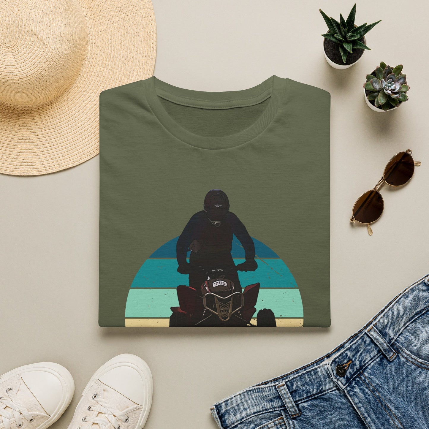 Retro 'Let's Ride' Honda 400EX Rider T-Shirt | Man Jumping Fourwheeler
