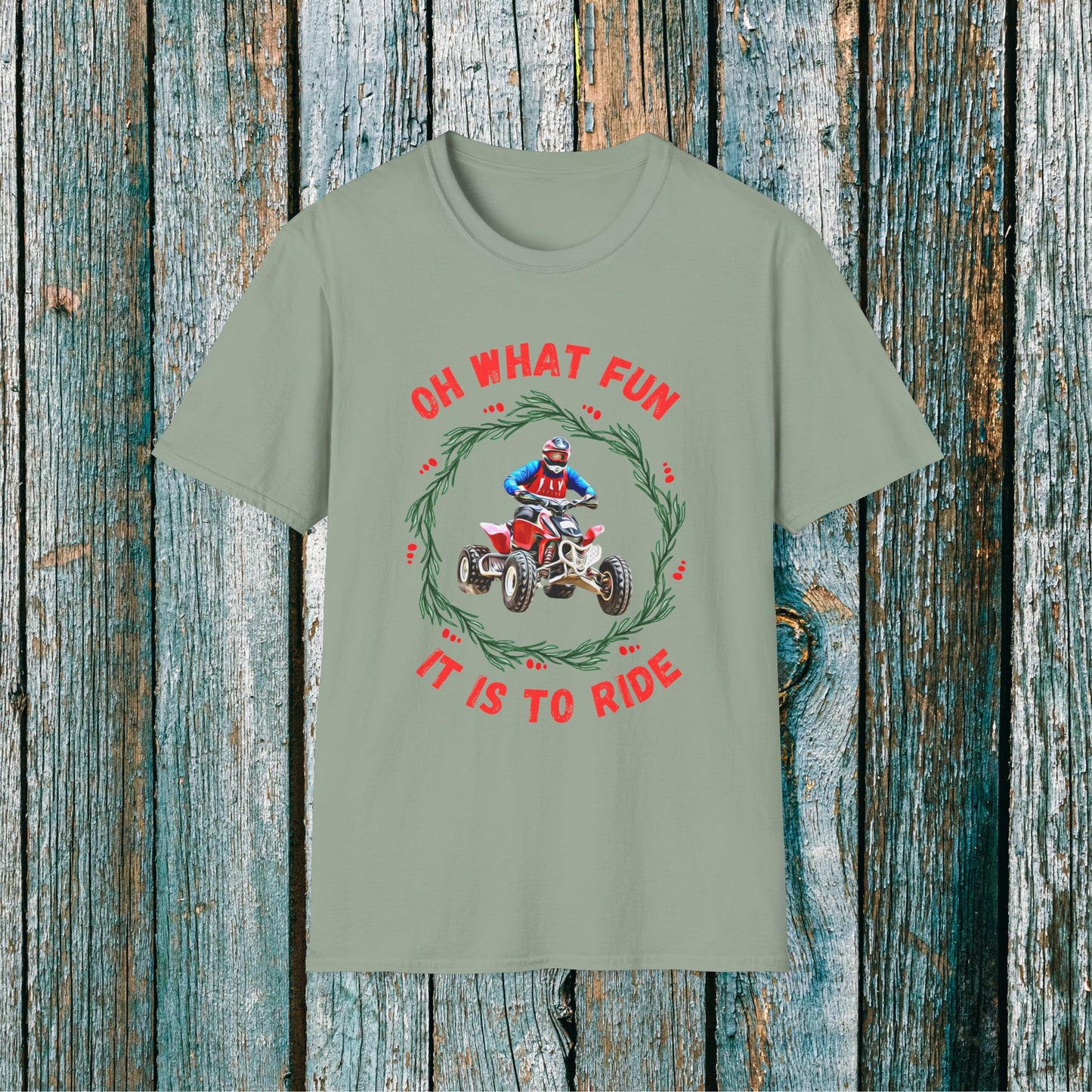 Holiday Ugly Sweater | Christmas Shirt for ATV racer | Red Honda 400 t shirt | Oh What Fun it is to Ride