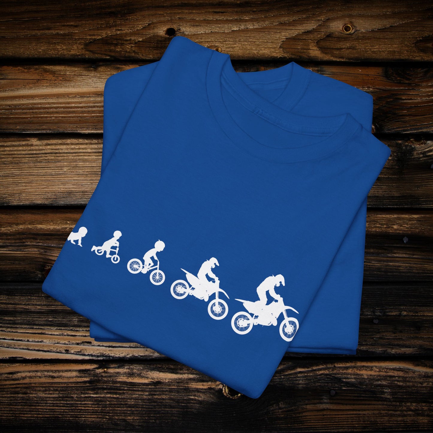 Dirt Bike Evolution T-Shirt | "From Strider to Bicycle to Dirt Bike" | Funny Racing Shirt