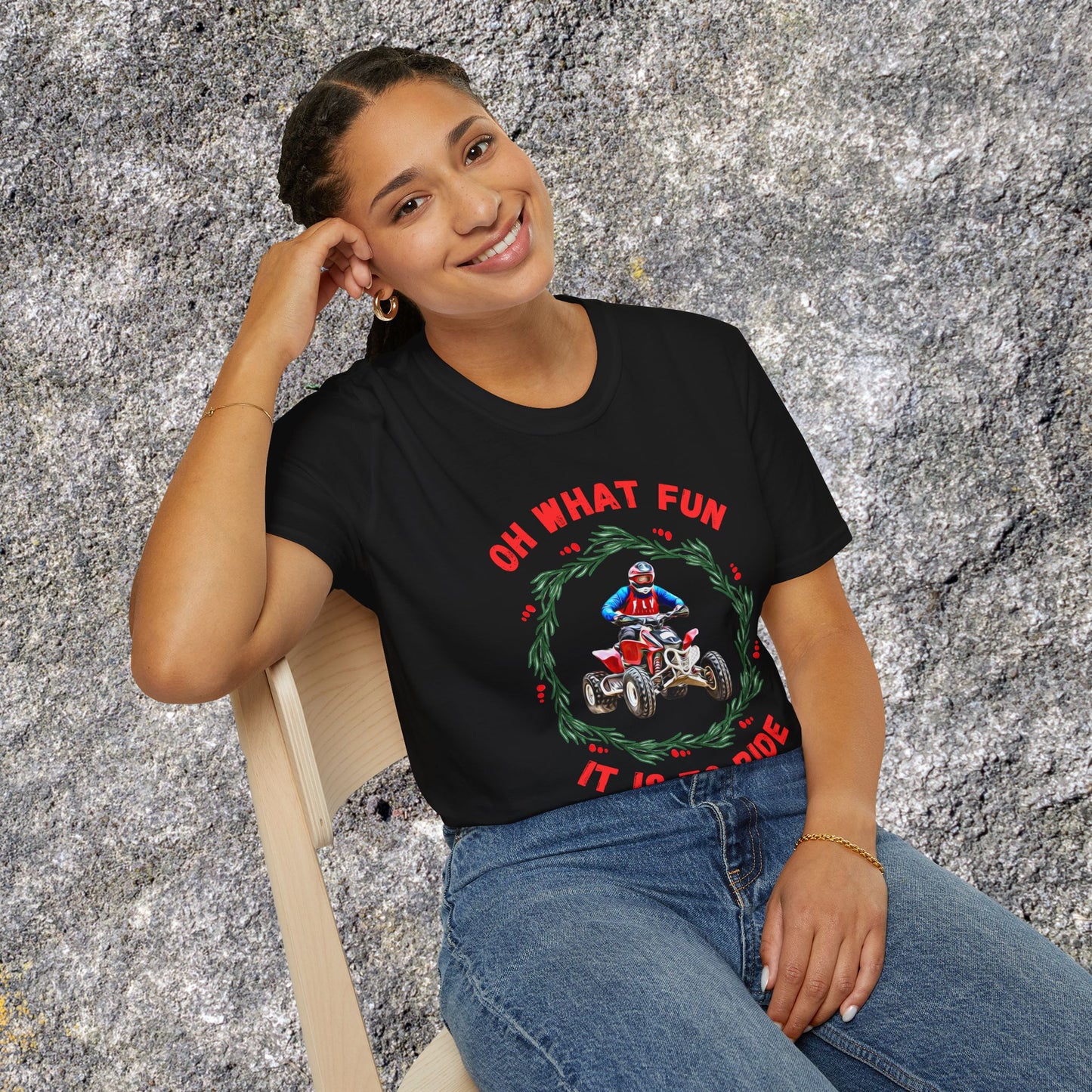 Holiday Ugly Sweater | Christmas Shirt for ATV racer | Red Honda 400 t shirt | Oh What Fun it is to Ride