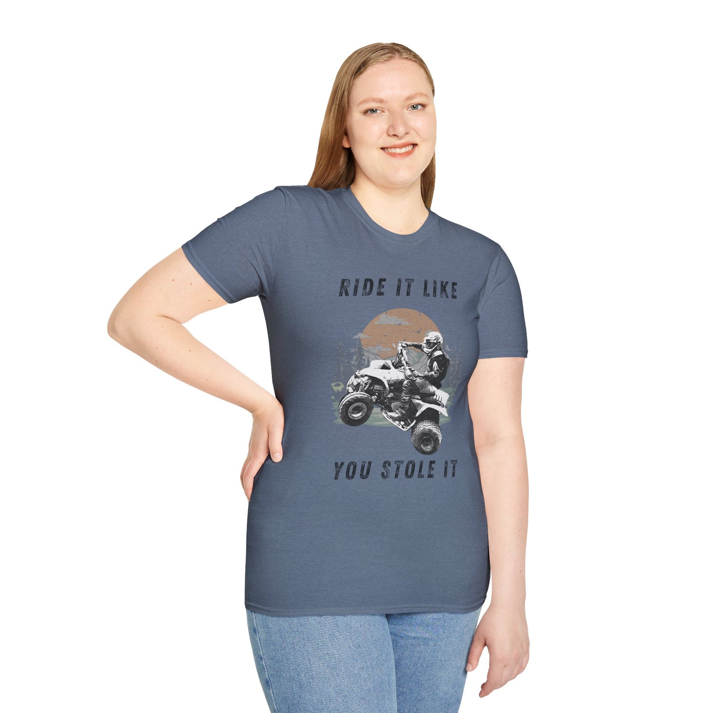 Ride It Like You Stole It ATV T-Shirt | Man on Honda 400 EX Four-Wheeler Tee