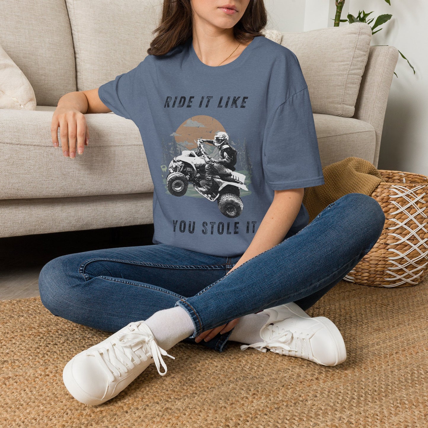 Ride It Like You Stole It ATV T-Shirt | Man on Honda 400 EX Four-Wheeler Tee