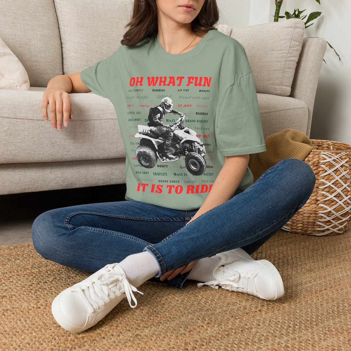 Holiday Fourwheeler Racing Tee Shirt | Honda 400 | Oh What Fun It is to Ride Racing Slang | ATV Ugly Sweater