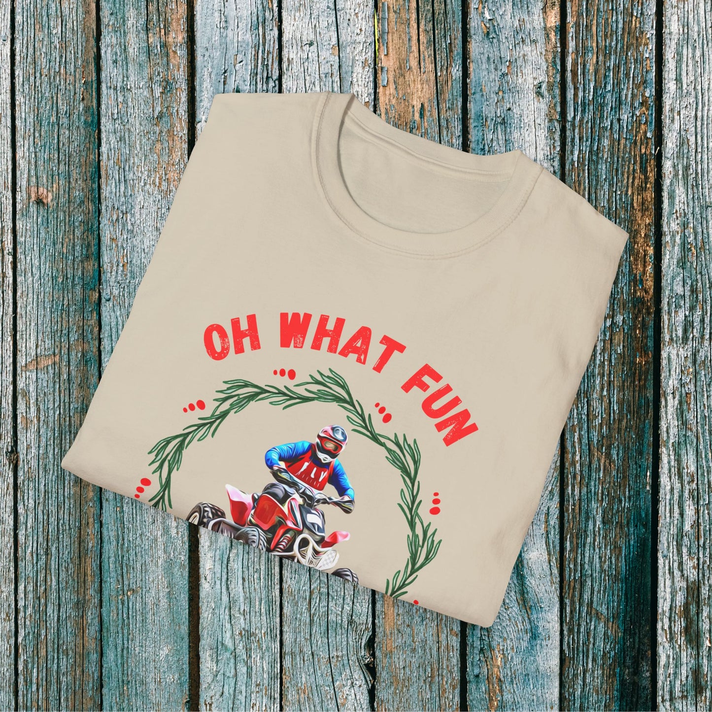 Holiday Ugly Sweater | Christmas Shirt for ATV racer | Red Honda 400 t shirt | Oh What Fun it is to Ride