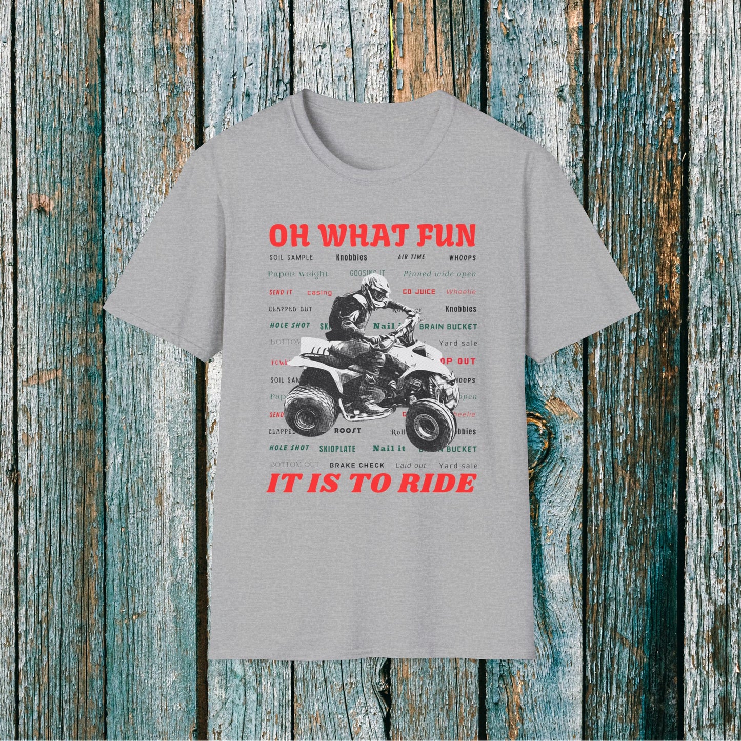 Holiday Fourwheeler Racing Tee Shirt | Honda 400 | Oh What Fun It is to Ride Racing Slang | ATV Ugly Sweater