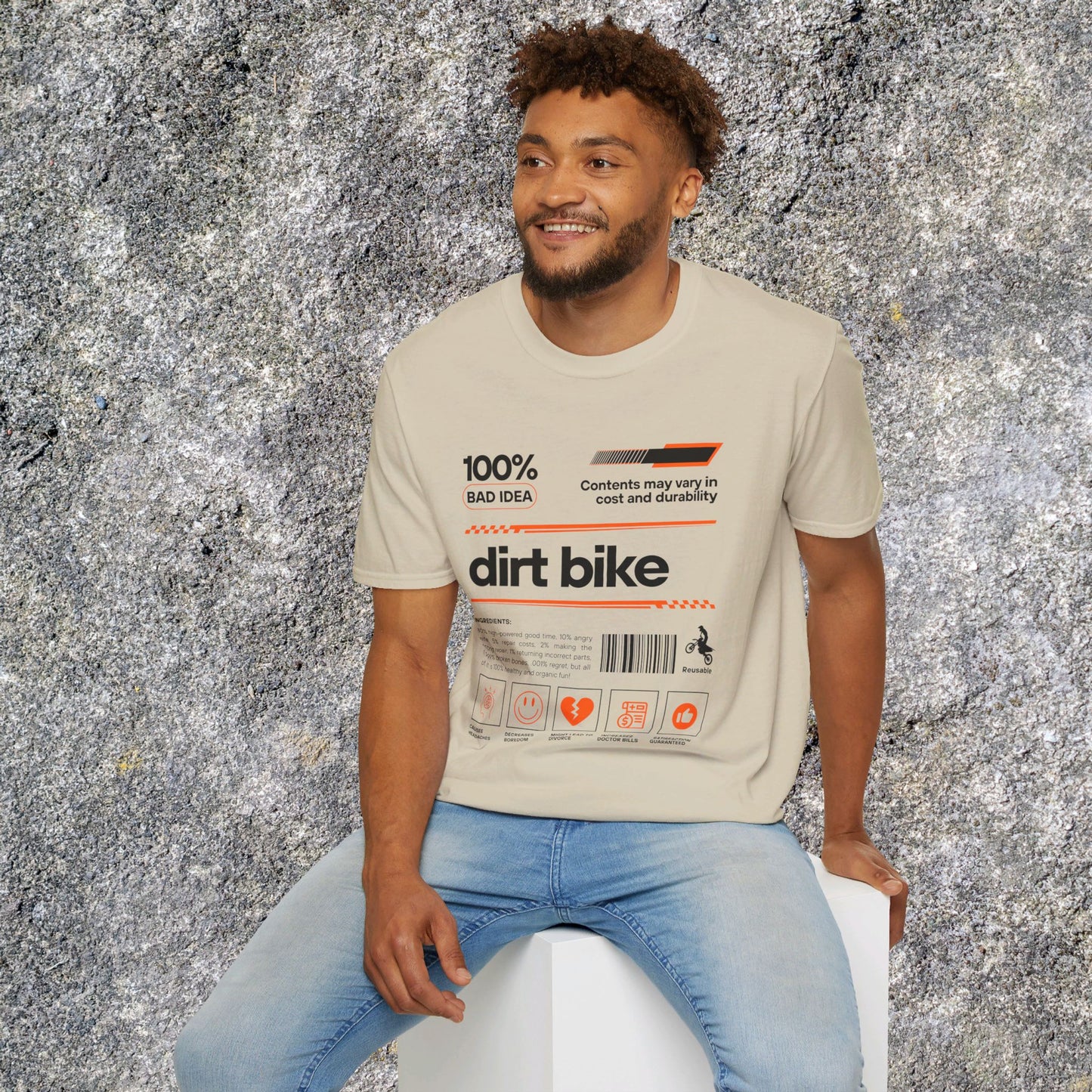 Mens Riding Shirt | Dirt Bike Ingredients Shirt | SOFT Cotton Adult Unisex tee shirt | DirtBike racing shirt for men | Dirt Bike shirt