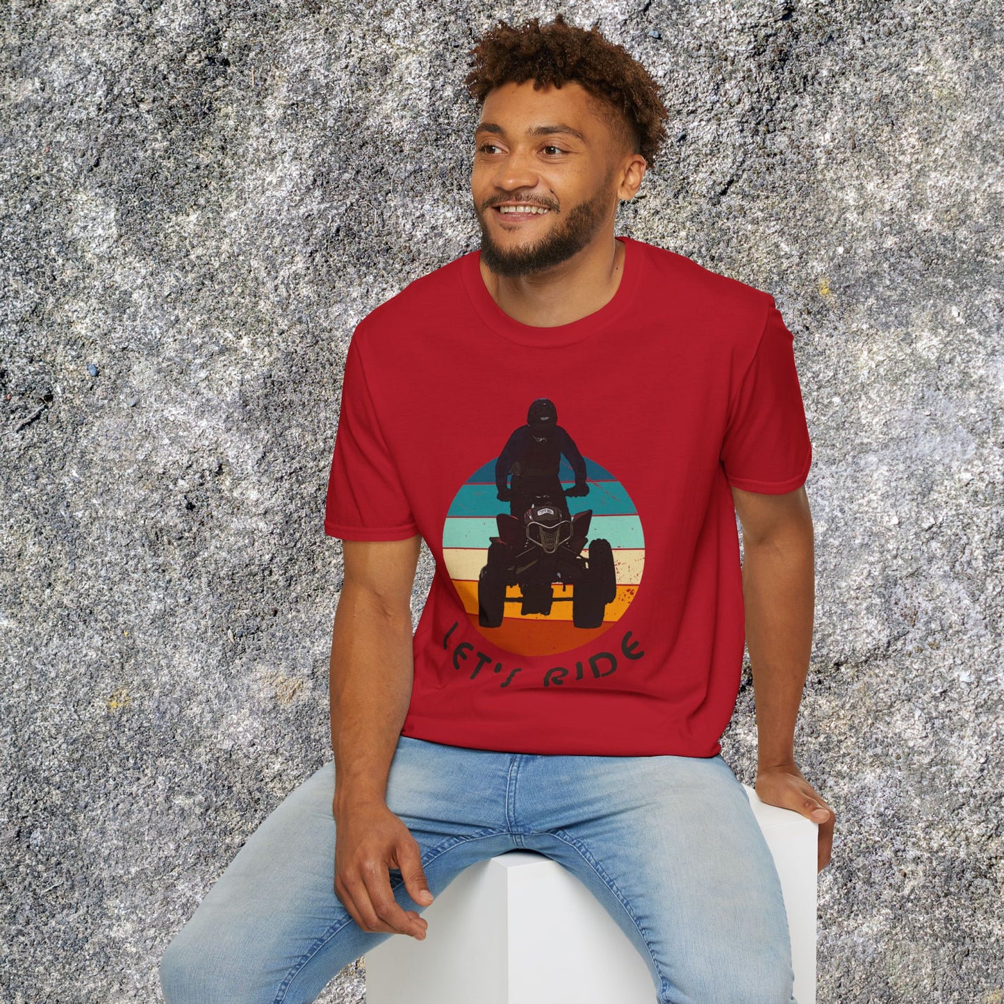 Retro 'Let's Ride' Honda 400EX Rider T-Shirt | Man Jumping Fourwheeler