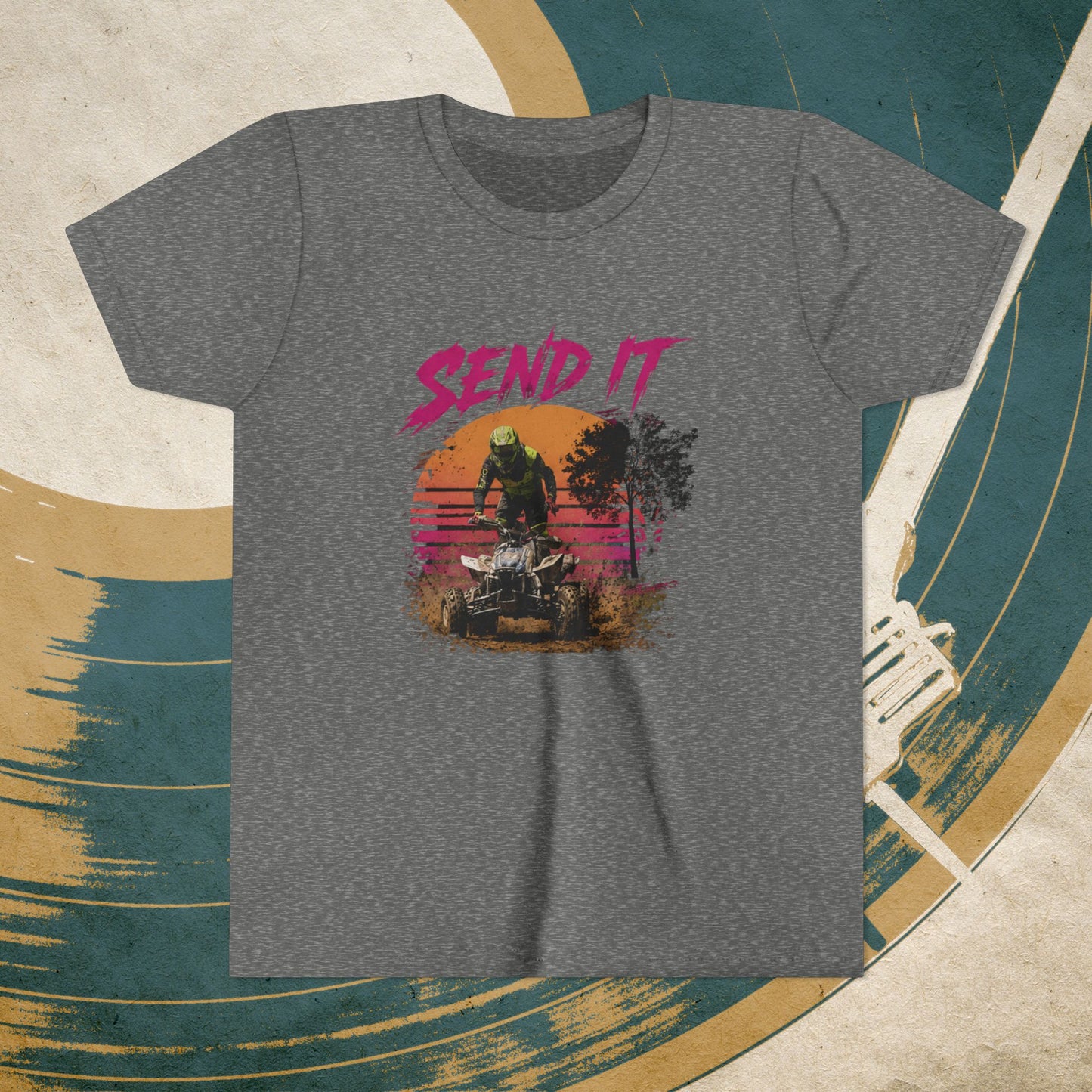 Youth Retro Send it Four Wheeler Shirt | Honda 450 ATV Racing | AXC Arkansas Pro Racing Series | Dickerson
