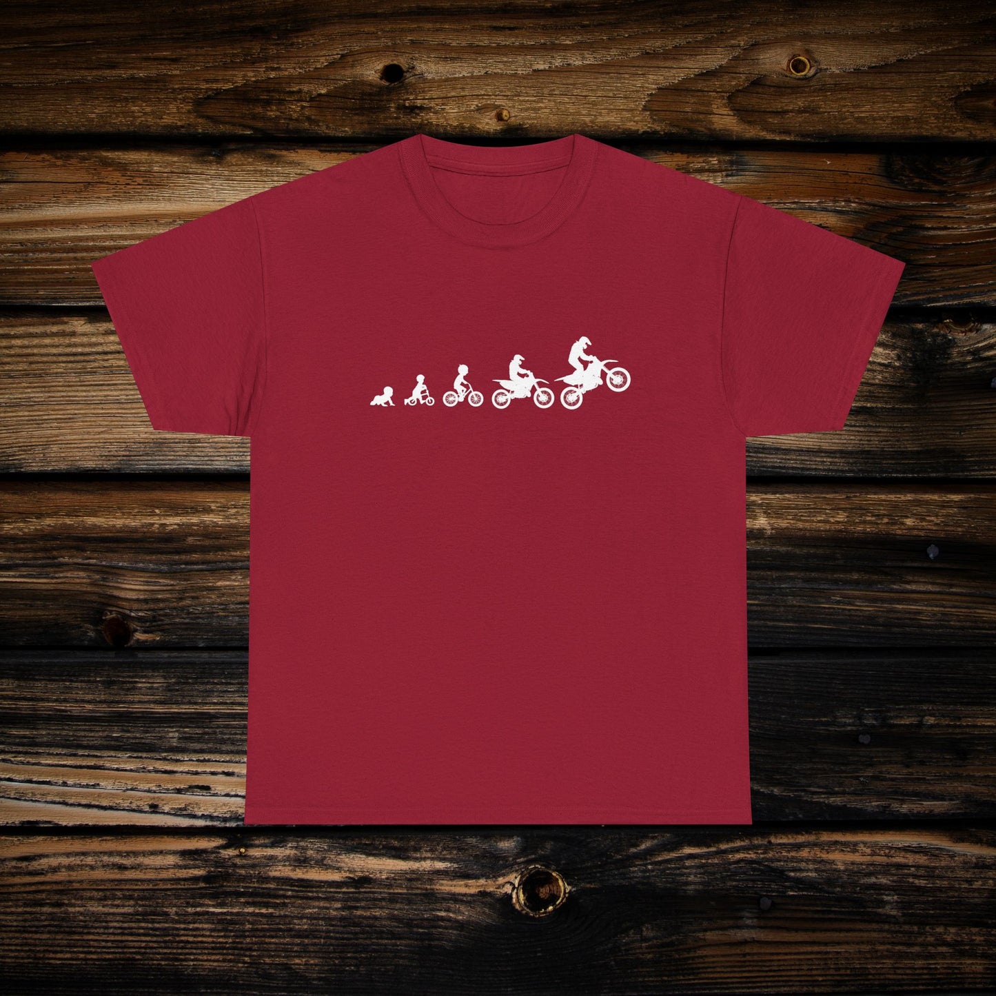 Dirt Bike Evolution T-Shirt | "From Strider to Bicycle to Dirt Bike" | Funny Racing Shirt