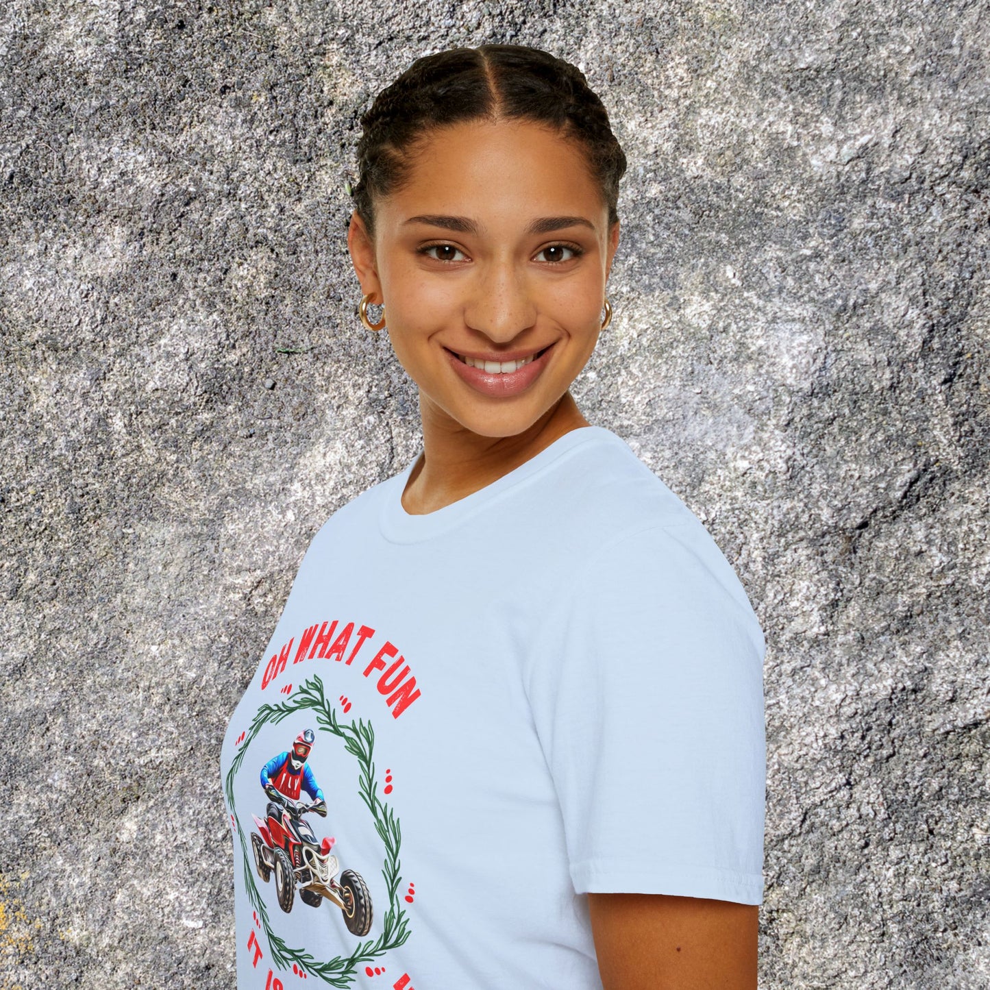 Holiday Ugly Sweater | Christmas Shirt for ATV racer | Red Honda 400 t shirt | Oh What Fun it is to Ride