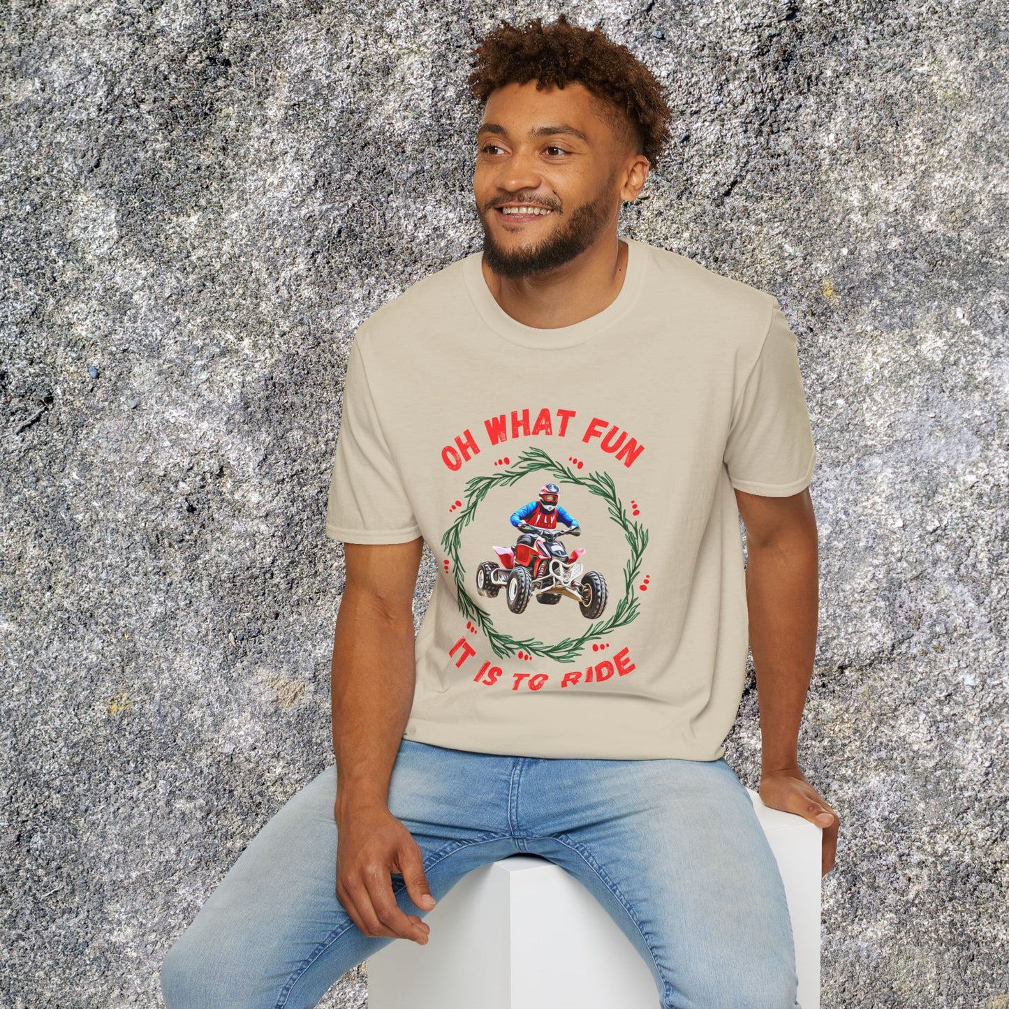 Holiday Ugly Sweater | Christmas Shirt for ATV racer | Red Honda 400 t shirt | Oh What Fun it is to Ride
