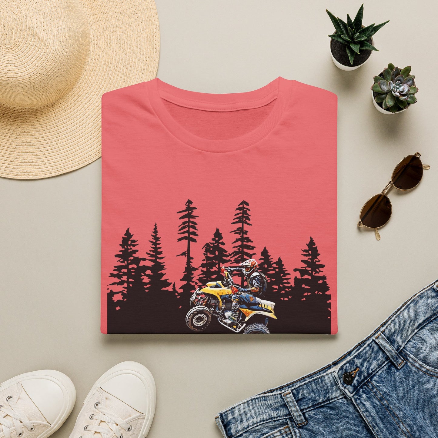 May the Forest Be With You ATV Racing T-Shirt | Honda 400 EX Funny Star Wars Humor for Men