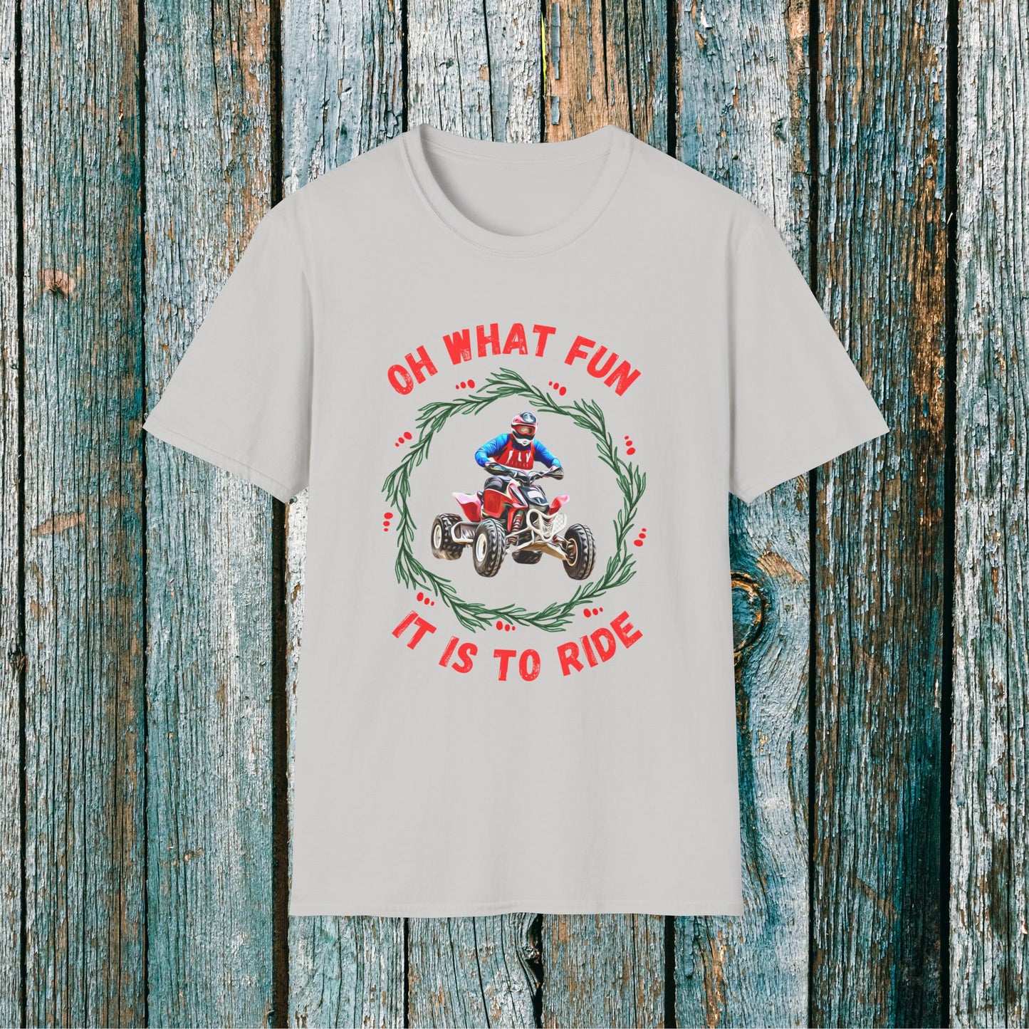 Holiday Ugly Sweater | Christmas Shirt for ATV racer | Red Honda 400 t shirt | Oh What Fun it is to Ride