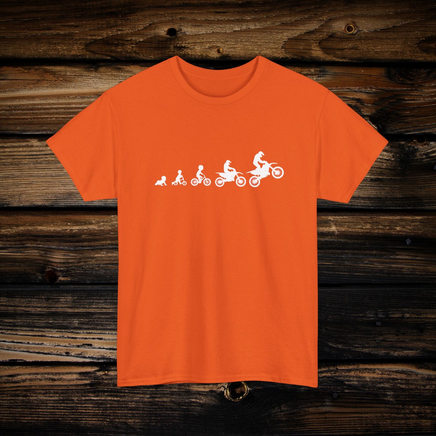 Dirt Bike Evolution T-Shirt | "From Strider to Bicycle to Dirt Bike" | Funny Racing Shirt