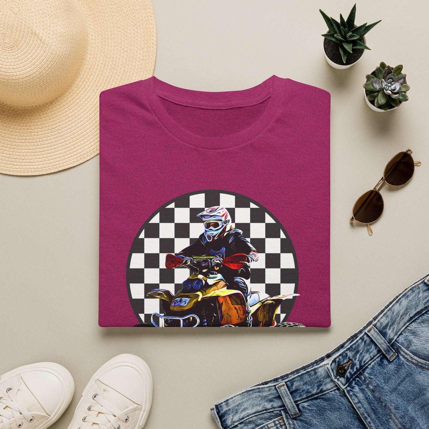 ATV Racing T-Shirt Says SEND IT | Honda 400 EX Racing Flag Four-Wheeler Riding Shirt