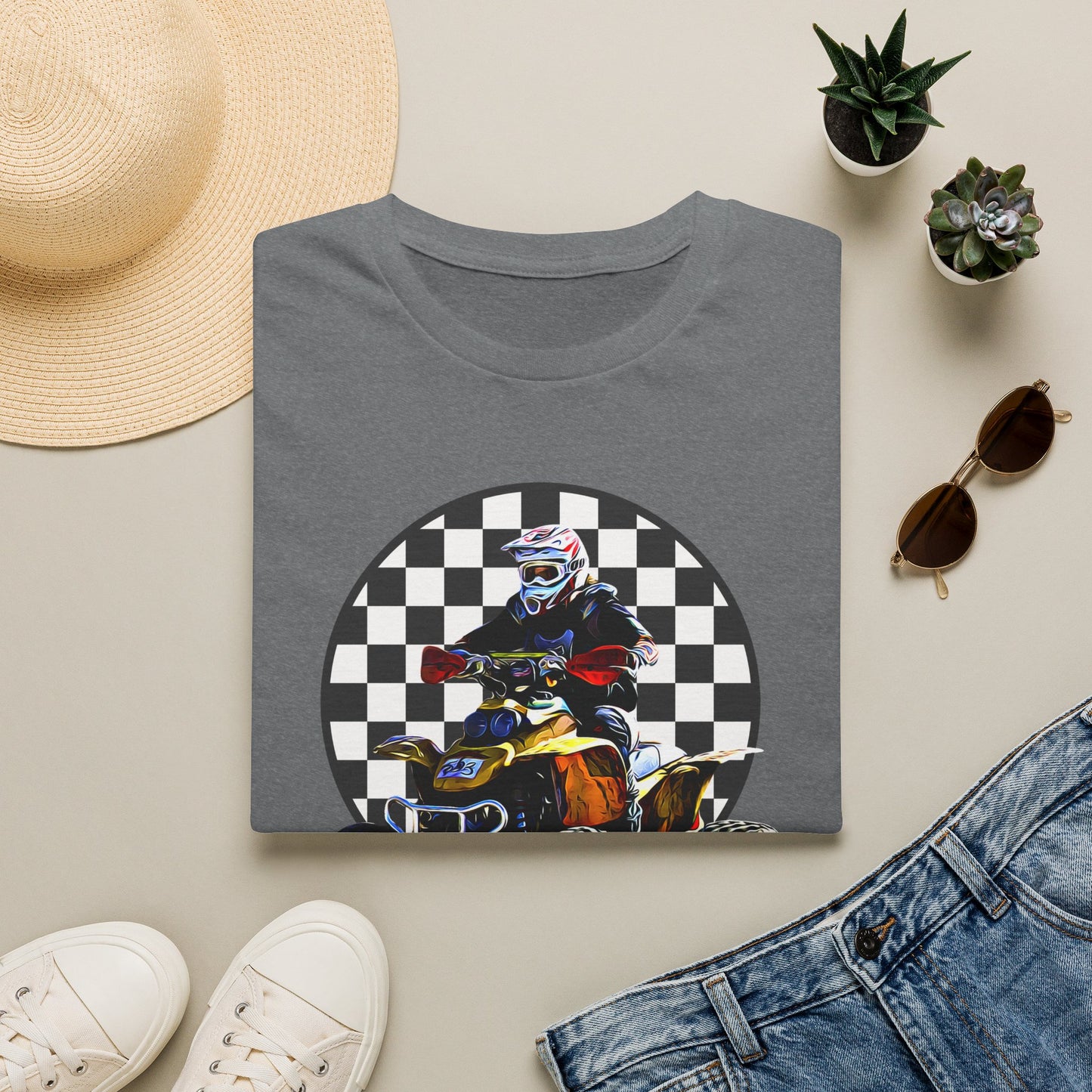 ATV Racing T-Shirt Says SEND IT | Honda 400 EX Racing Flag Four-Wheeler Riding Shirt