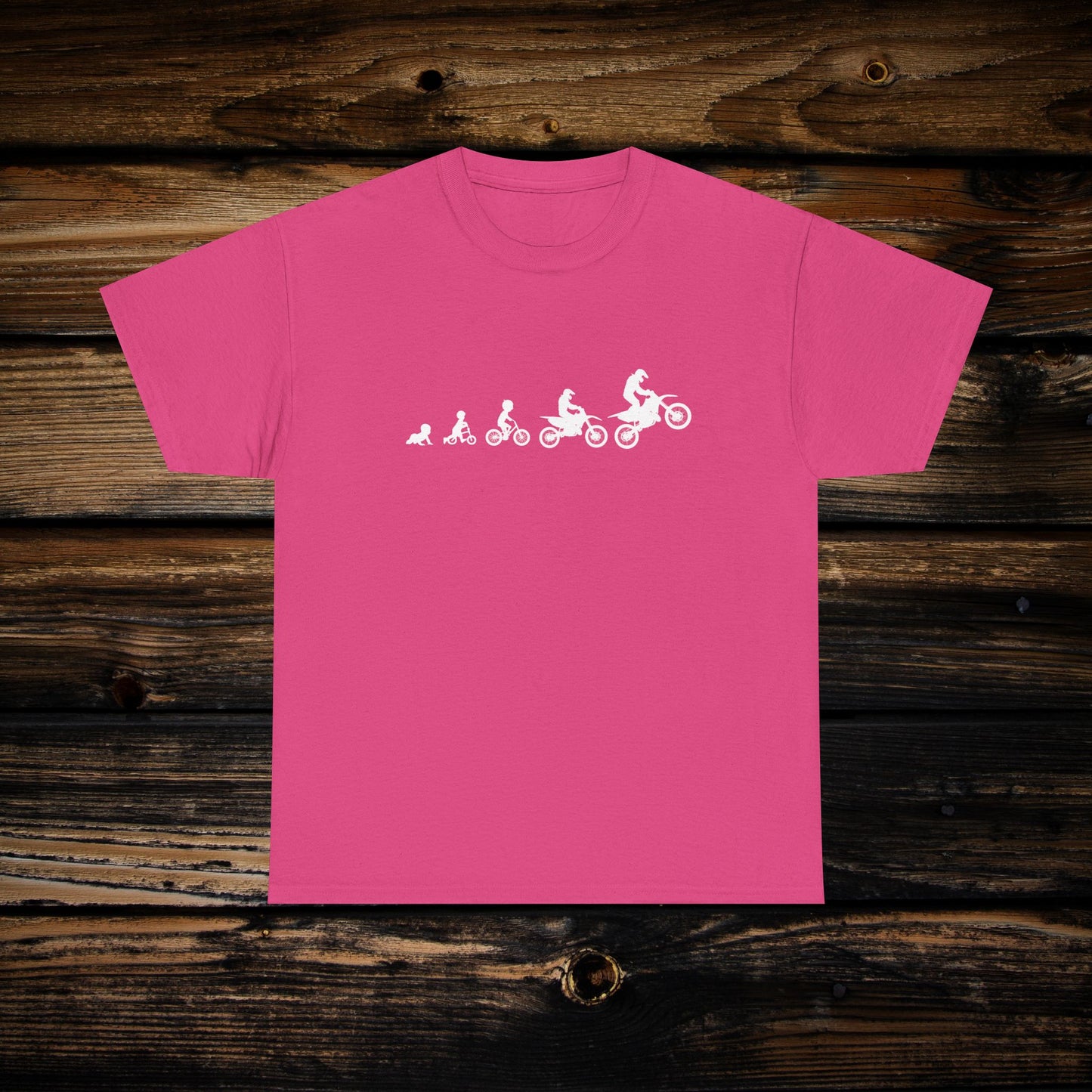 Dirt Bike Evolution T-Shirt | "From Strider to Bicycle to Dirt Bike" | Funny Racing Shirt