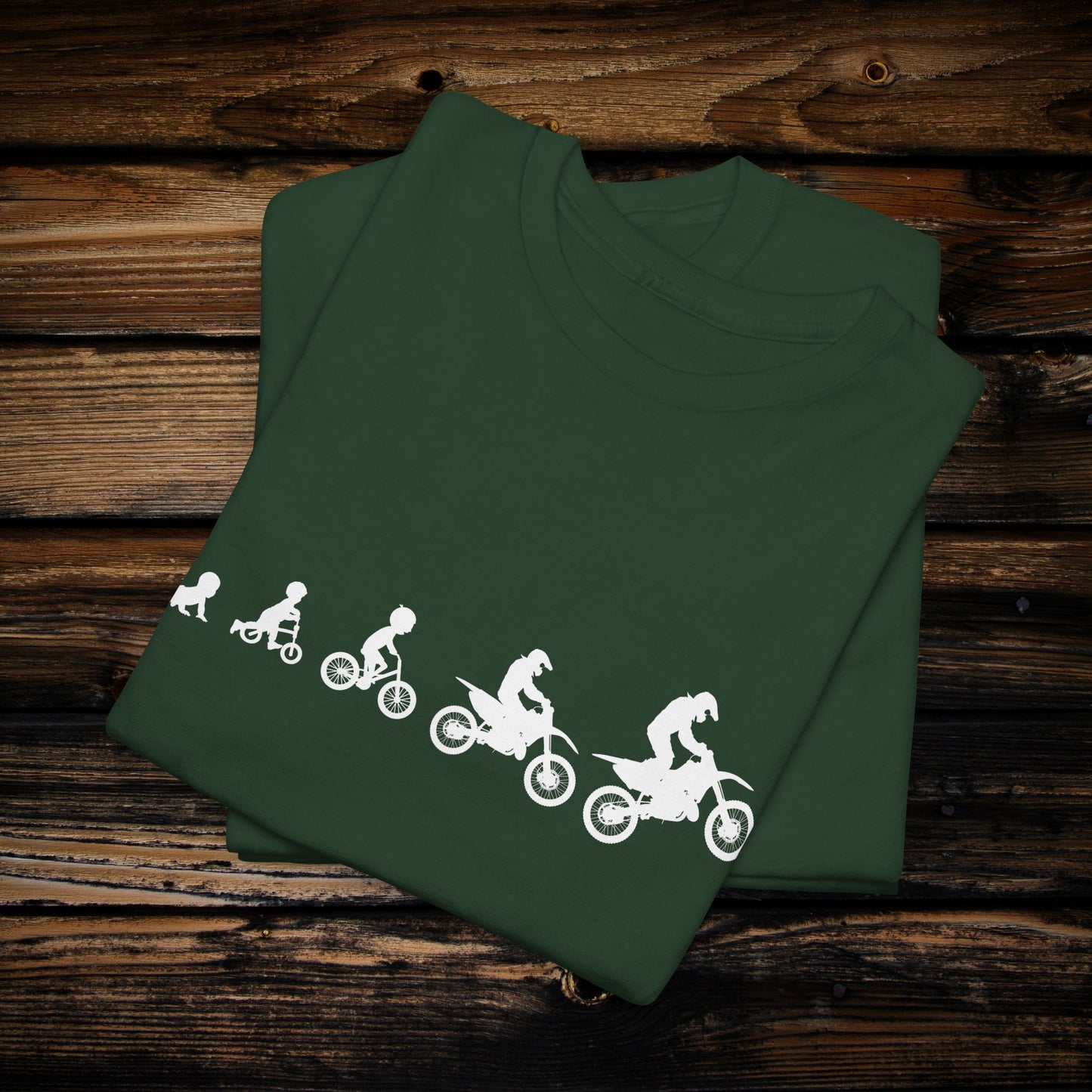 Dirt Bike Evolution T-Shirt | "From Strider to Bicycle to Dirt Bike" | Funny Racing Shirt
