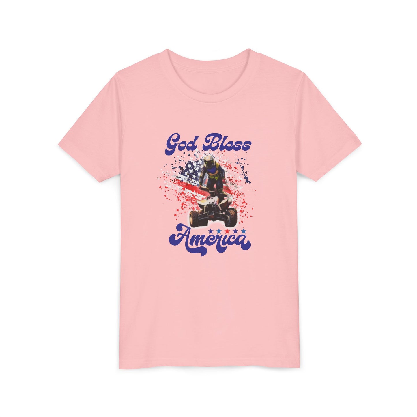 Youth God Bless America Four wheeler Riding Shirt | Honda 450 ATV Racing | AXC Arkansas Pro Racing Series | Dickerson