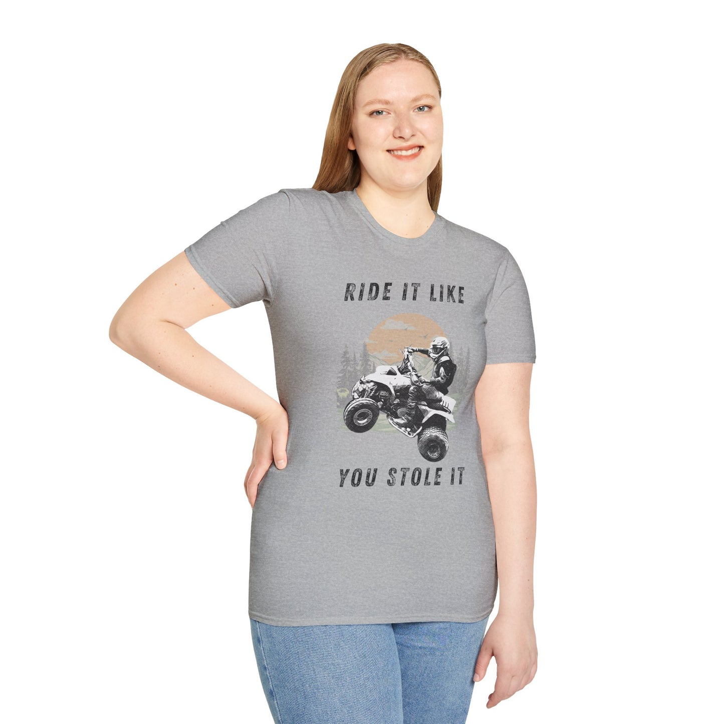 Ride It Like You Stole It ATV T-Shirt | Man on Honda 400 EX Four-Wheeler Tee