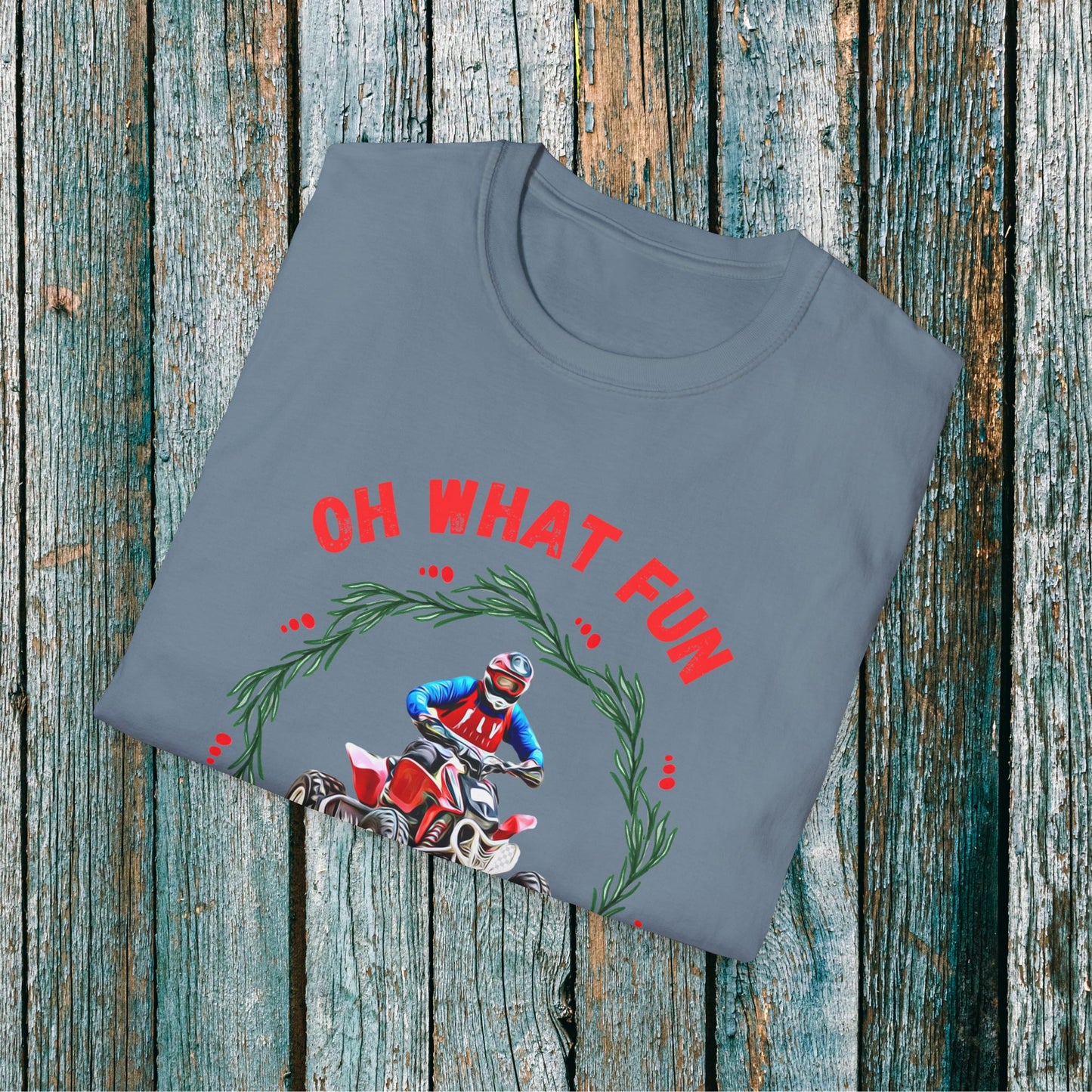 Holiday Ugly Sweater | Christmas Shirt for ATV racer | Red Honda 400 t shirt | Oh What Fun it is to Ride