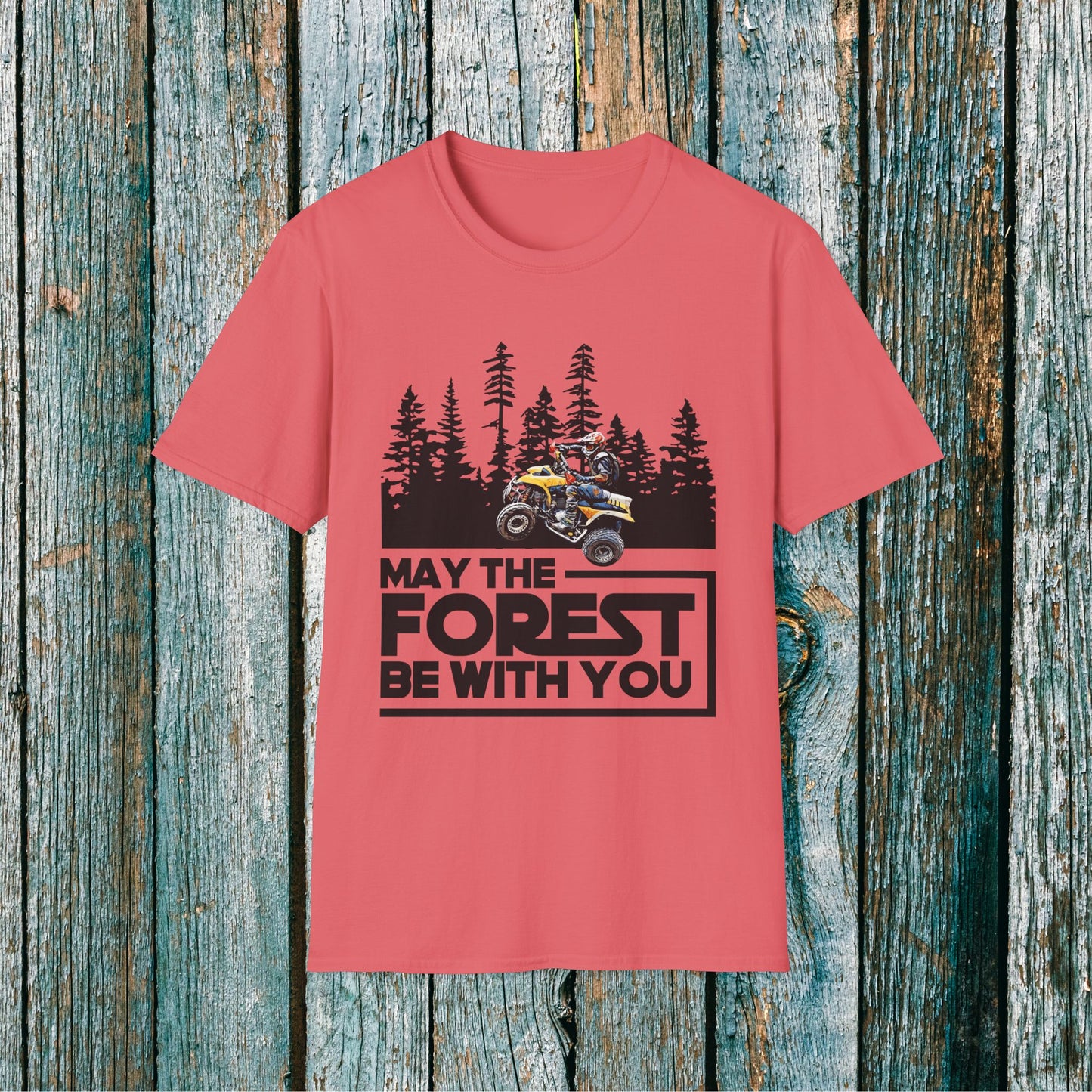 May the Forest Be With You ATV Racing T-Shirt | Honda 400 EX Funny Star Wars Humor for Men